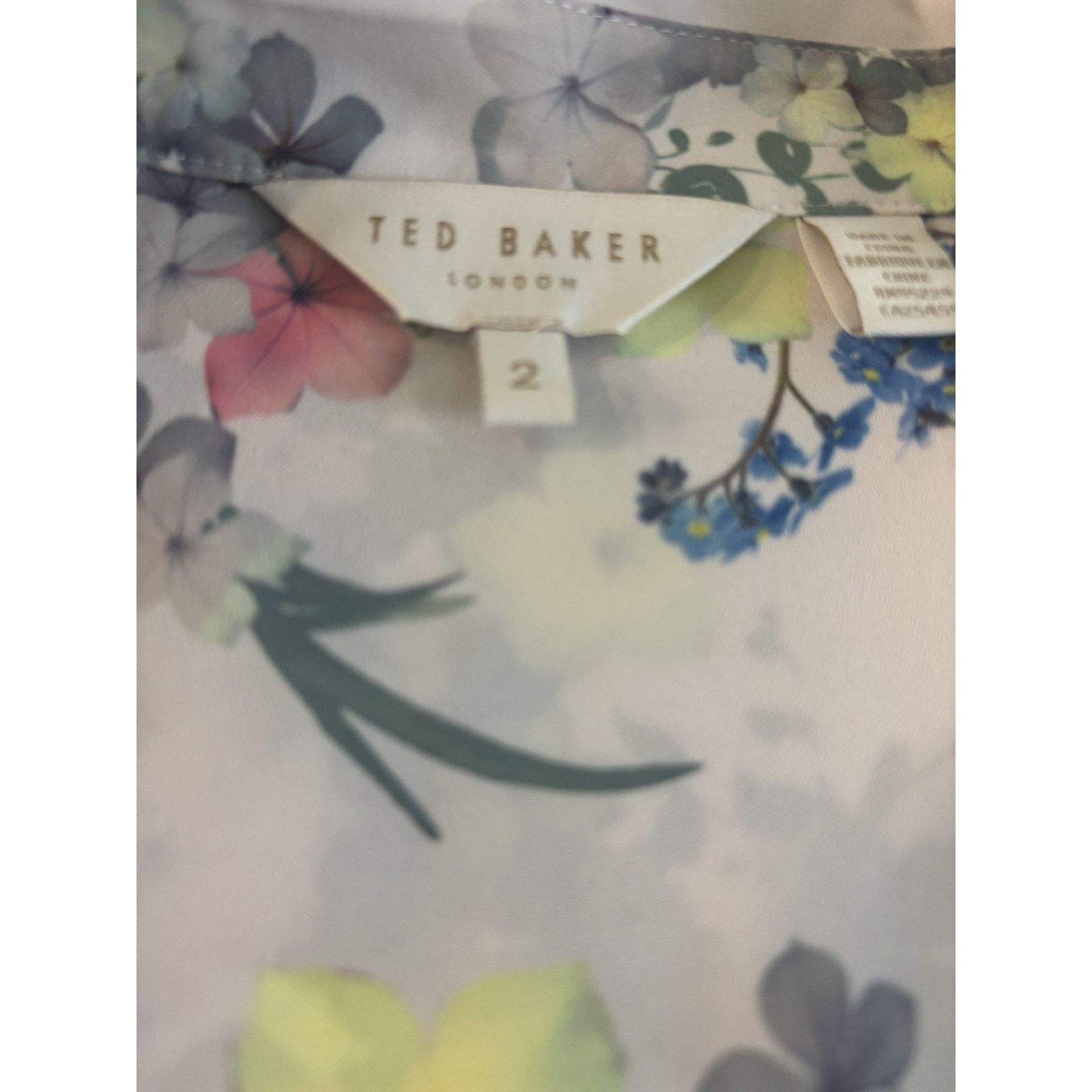 Ted Baker Ted Baker DressyFlora Sheer Blouse Shirt Top Multicolor sz 2 Size XS / US 0-2 / IT 36-38 - 5 Thumbnail