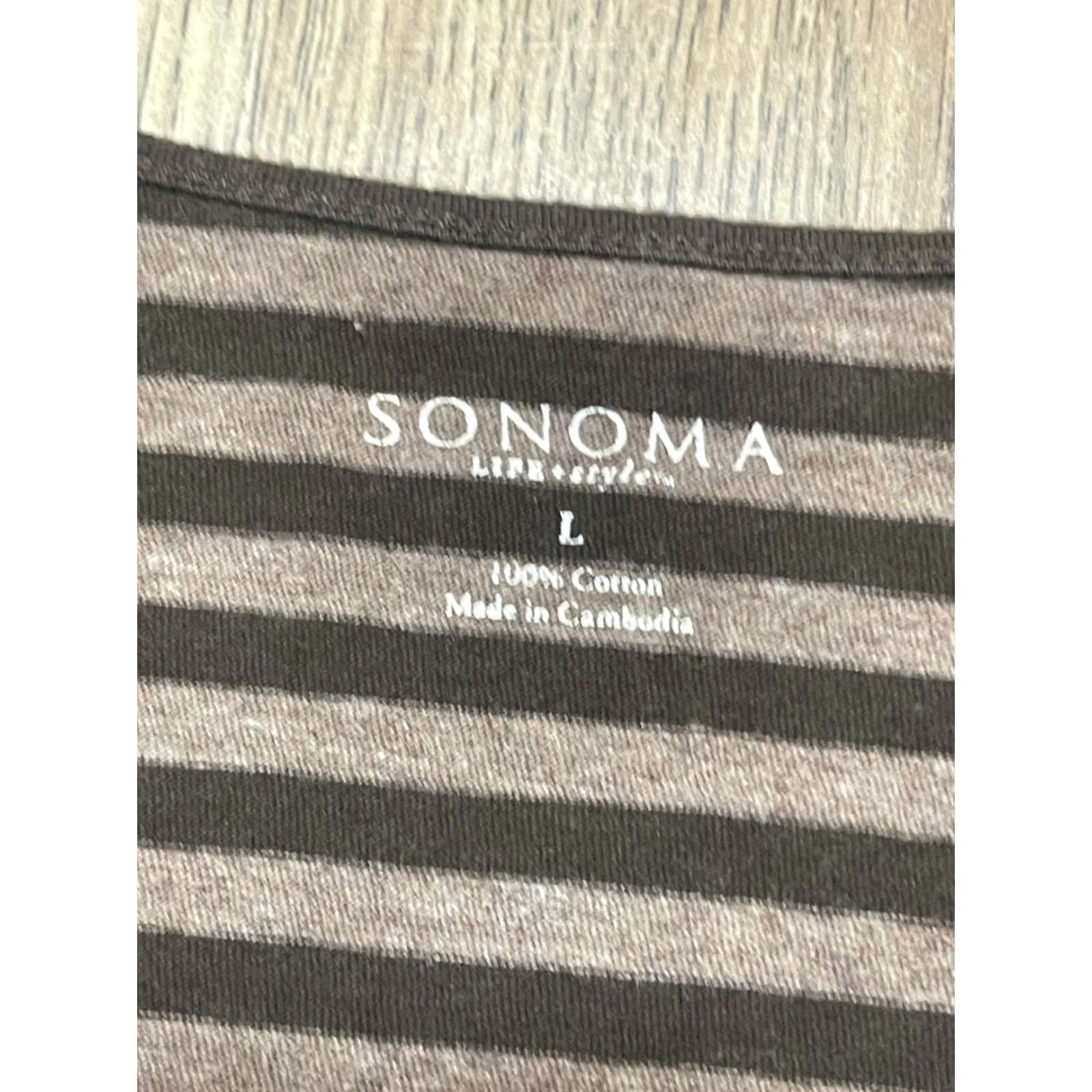Vintage Sonoma Shirt Women's Size Large Brown Light Brown Striped Long Sleeve Size L / US 10 / IT 46 - 5 Thumbnail