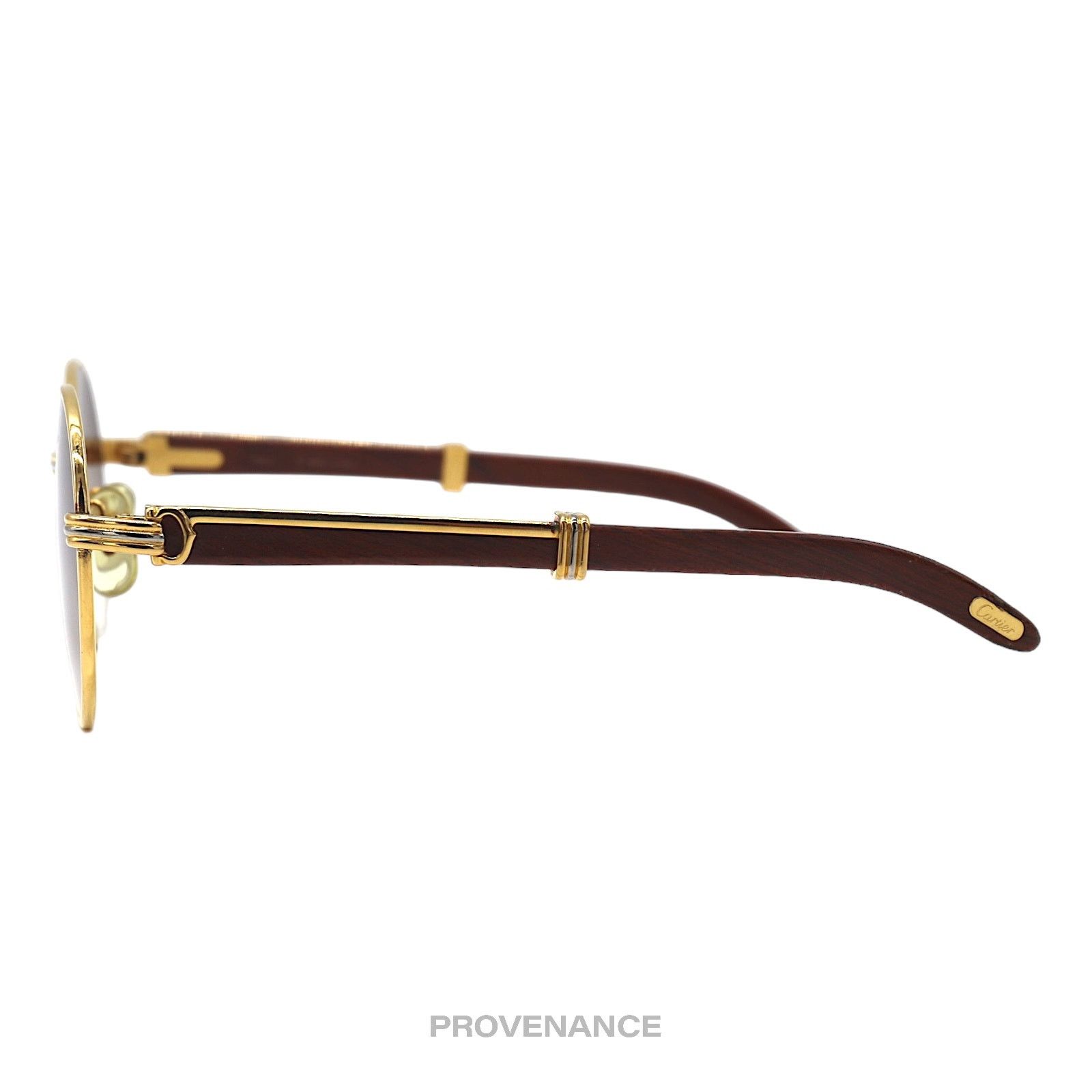 Cartier 🔴 Cartier Bagatelle Wood Sunglasses- Brown Size ONE SIZE - 4 Thumbnail