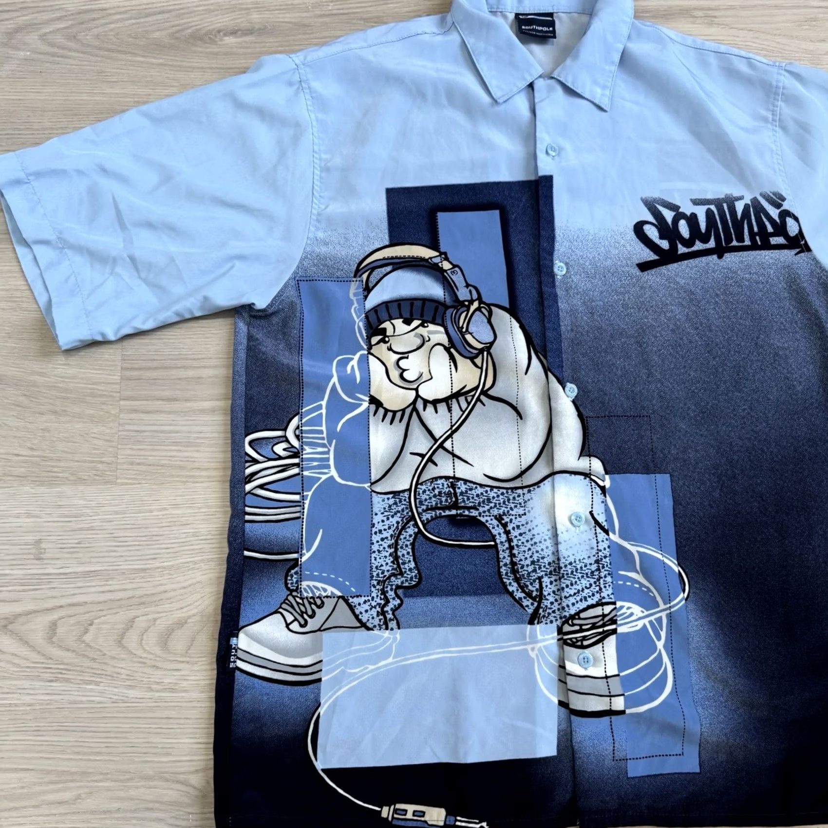 Southpole VINTAGE Southpole Shirt Mens M Blue DJ Rap Button Up Skater Hip Hop Retro Y2K Mens Size US M / EU 48-50 / 2 - 2 Thumbnail