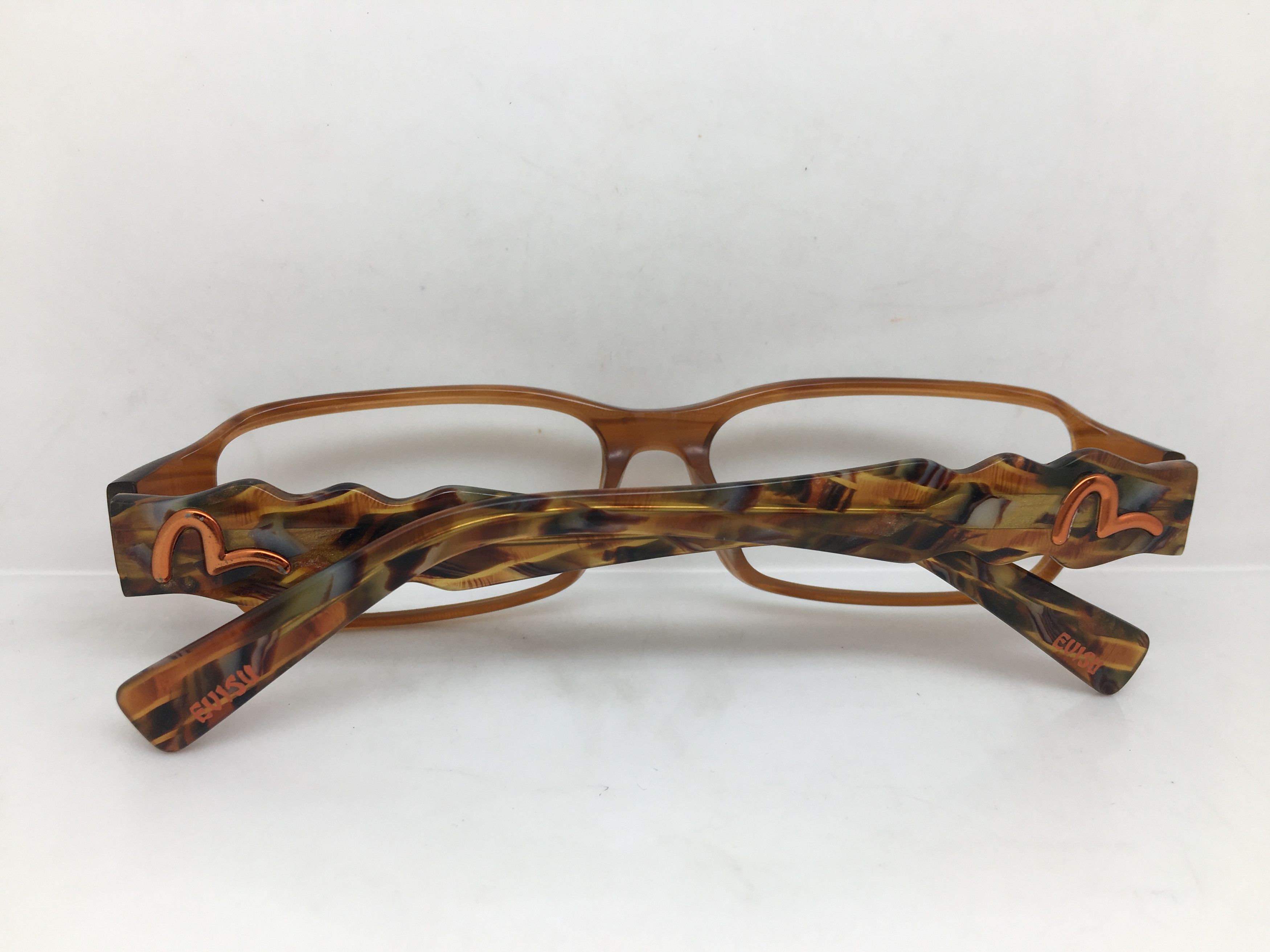 Evisu Vintage Evisu EV-8183 Brown Acetate RX Eyeglasses Frame Size ONE SIZE - 10 Thumbnail
