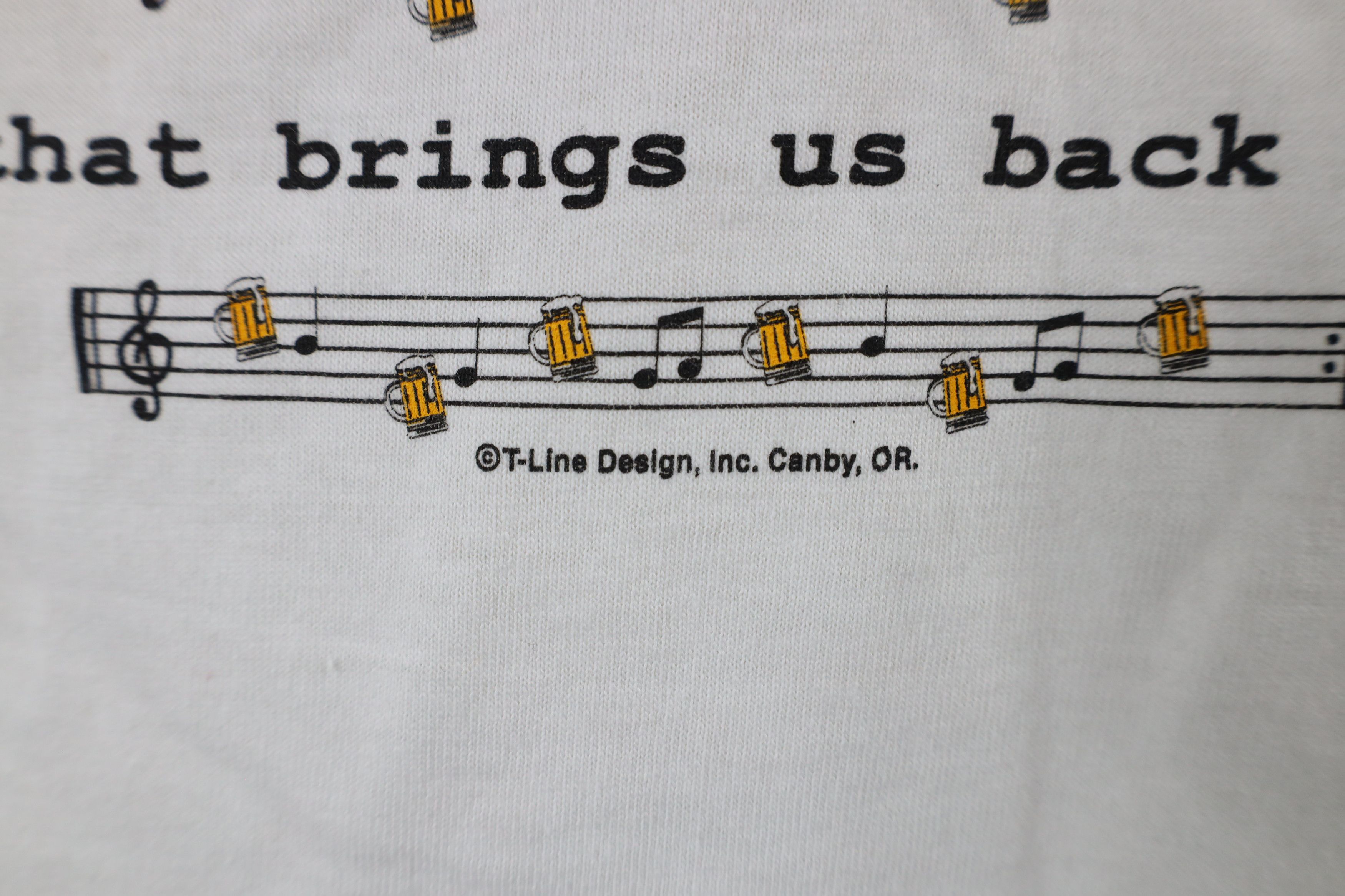 Vintage Vintage 90s Streetwear Out Funny My Beer Song T-Shirt White Size US XXL / EU 58 / 5 - 11 Thumbnail
