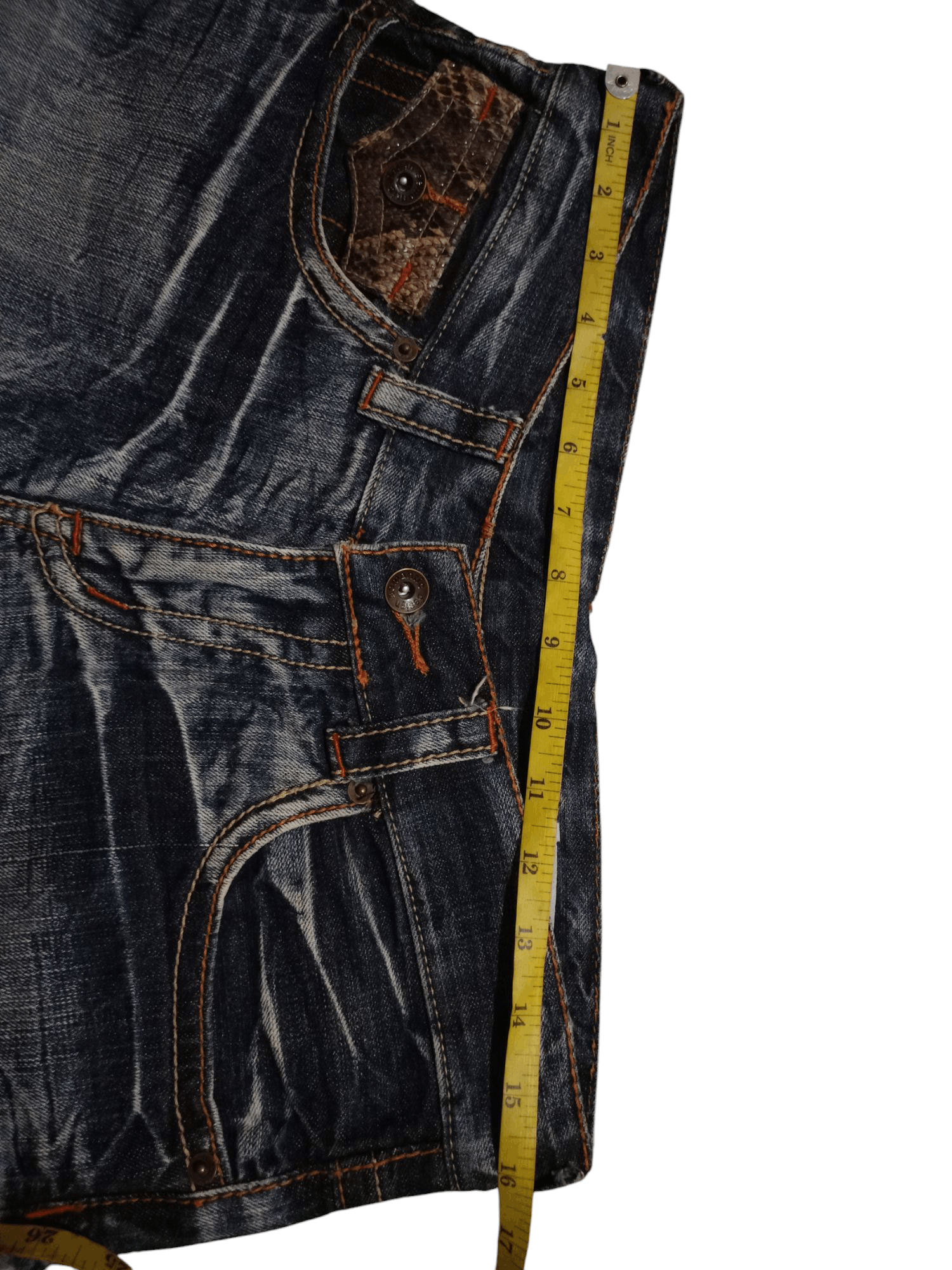 If Six Was Nine × Tornado Mart × semanticdesign Semantic Design snakeskin pocket denim short Pants Size US 32 / EU 48 - 6 Thumbnail