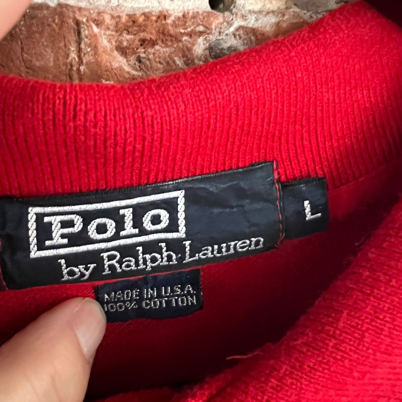 Polo Ralph Lauren VTG Polo Ralph Lauren Made USA Men's Red LS Polo Shirt L Size US L / EU 52-54 / 3 - 3 Thumbnail