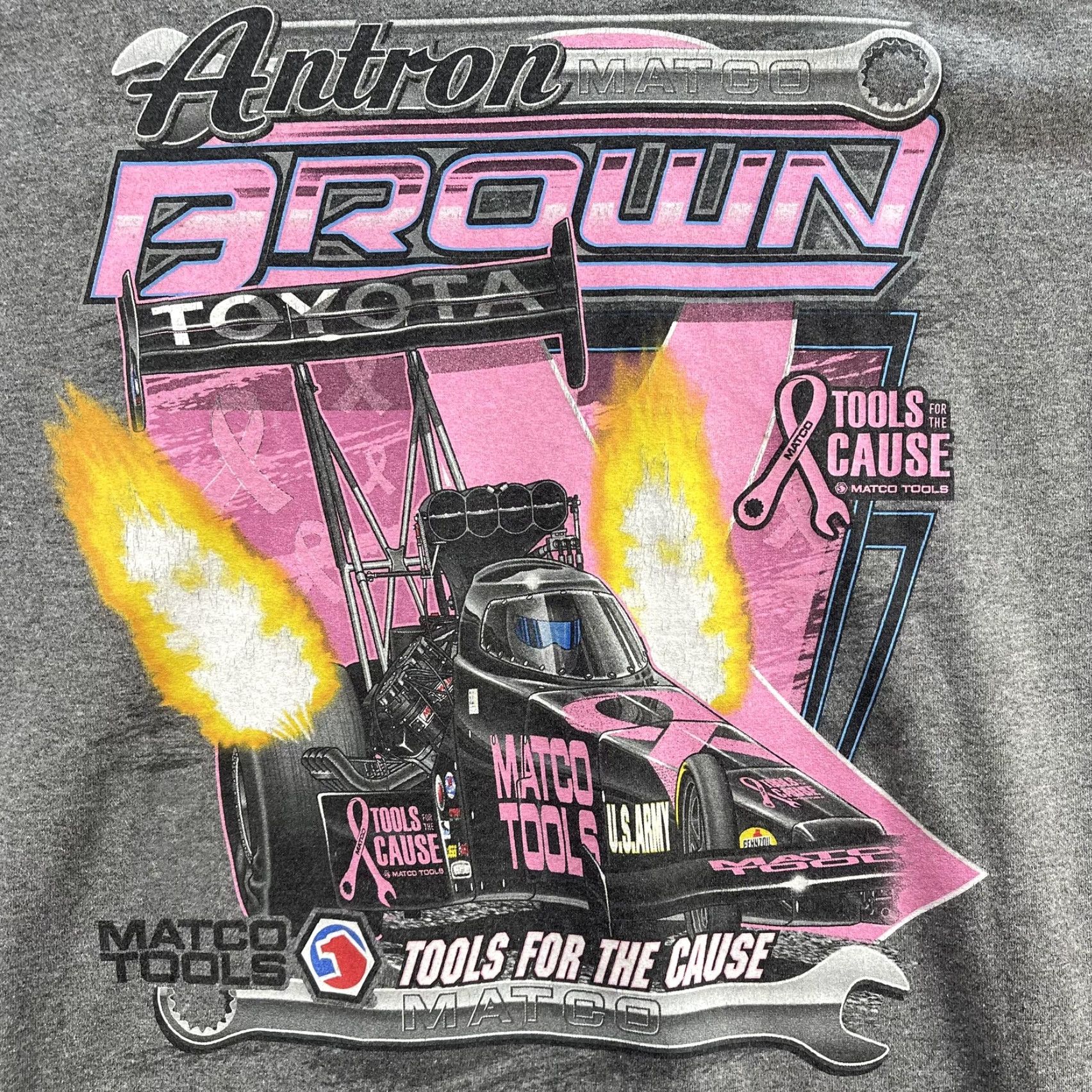 Gildan VINTAGE Antron Brown Shirt Mens Large Gray Tools for the Cause Racing Matco Promo Tee Size US L / EU 52-54 / 3 - 5 Thumbnail