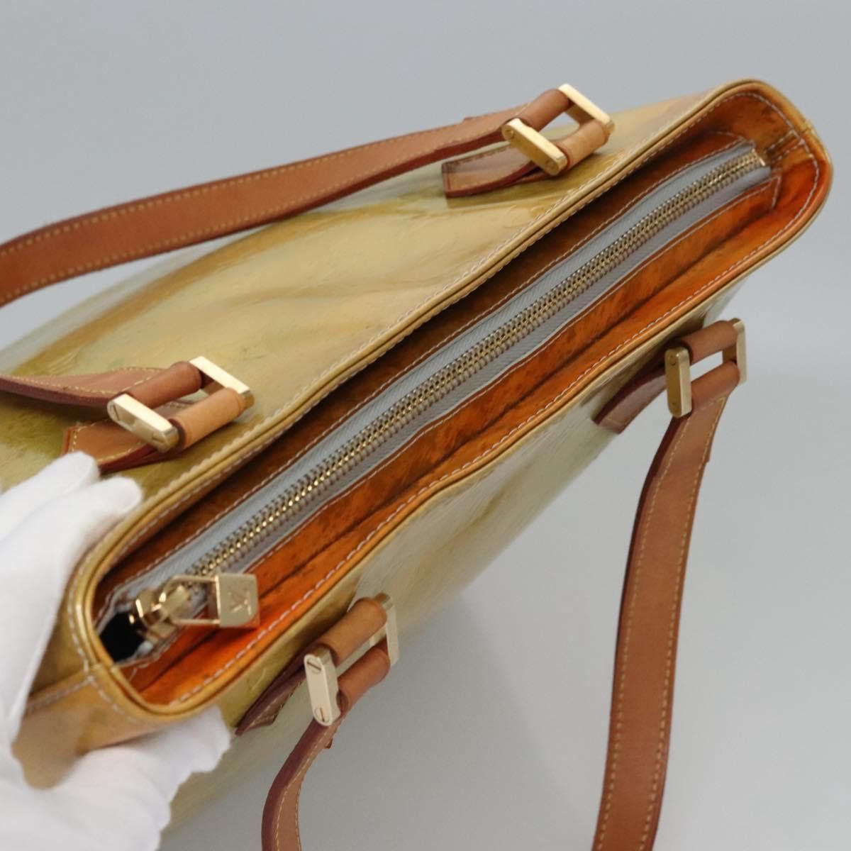 Louis Vuitton LOUIS VUITTON Monogram Vernis Houston Hand Bag Gris M91053 Size ONE SIZE - 6 Thumbnail