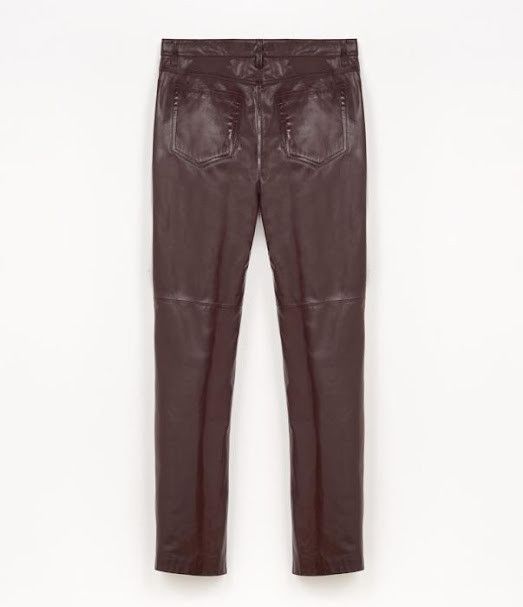 Jil Sander o1w1db10925 Patent Leather Pant in Burgundy Size US 34 / EU 50 - 4 Thumbnail