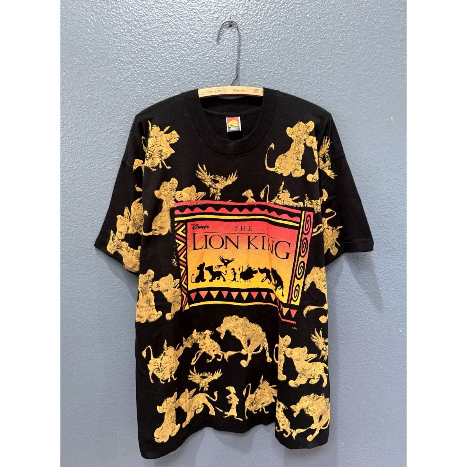 Disney VINTAGE Disney The Lion King All Over Print Promo Tee Shirt XL Men Black 90s Squares Lion King 90s Mens T-Shirt XL Size US XL / EU 56 / 4 - 3 Thumbnail