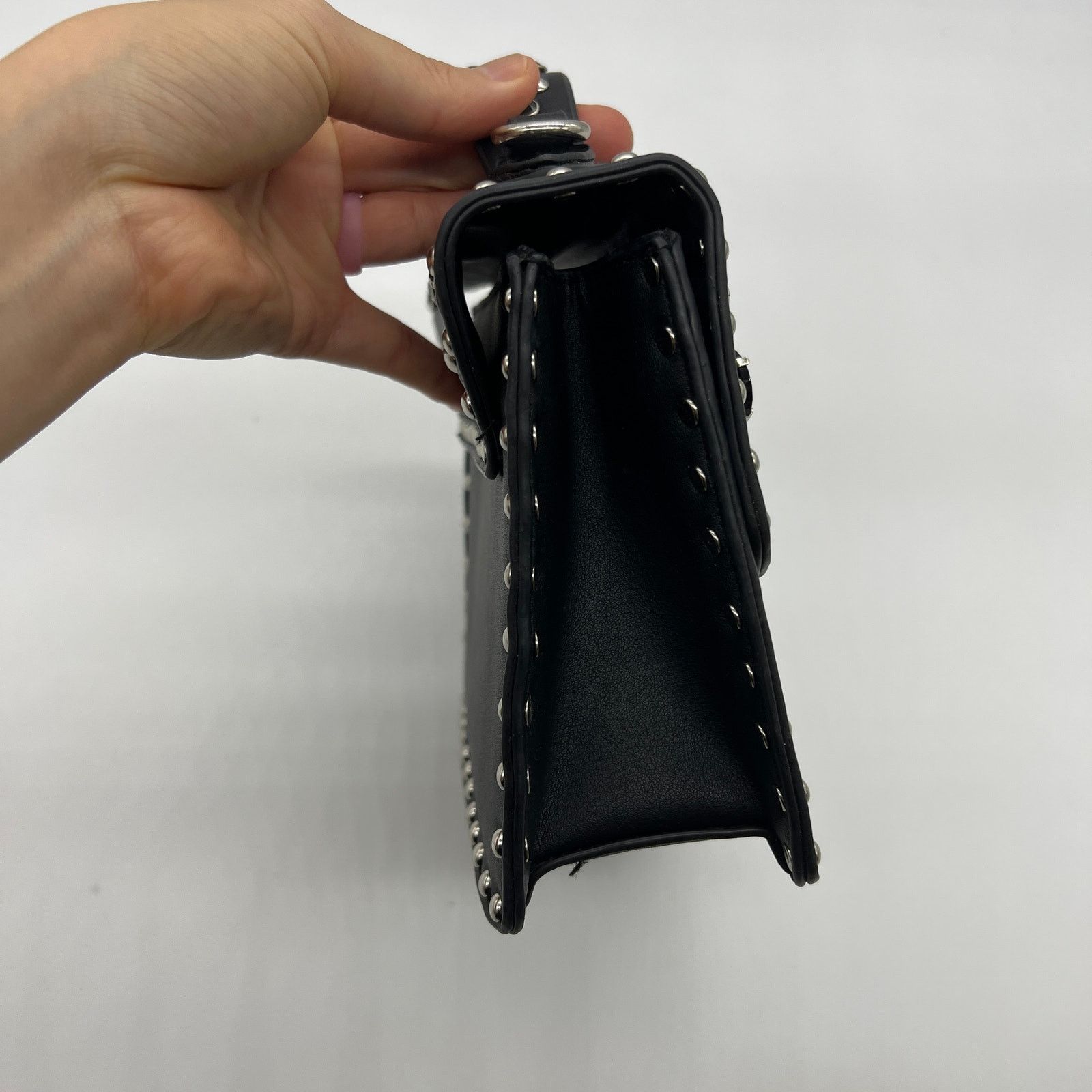 Other Womens Black Crossbody Bag Faux Leather with Chain Strap Size ONE SIZE - 10 Thumbnail