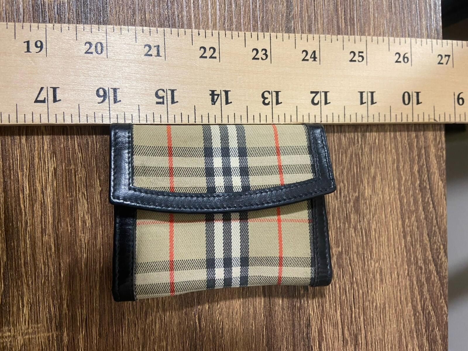 Burberry Vintage Burberrys Nova Check black leather trifold wallet Size ONE SIZE - 1 Thumbnail