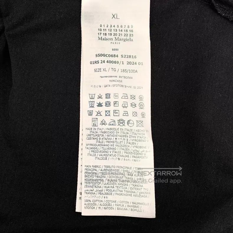 Maison Margiela Maison Margiela Black logo letter print cotton round-neck Size US XL / EU 56 / 4 - 7 Thumbnail