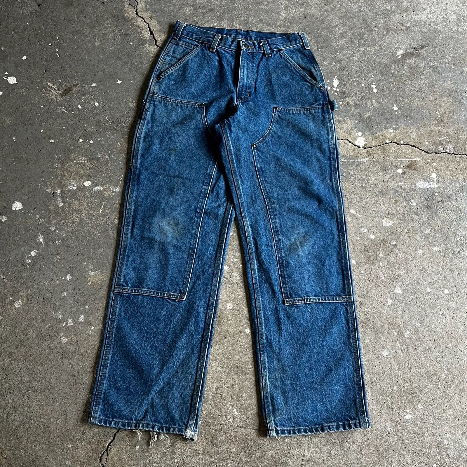 Carhartt × Vintage Carhartt denim blue jean double knee work carpenter pants Size US 29 - 1 Thumbnail