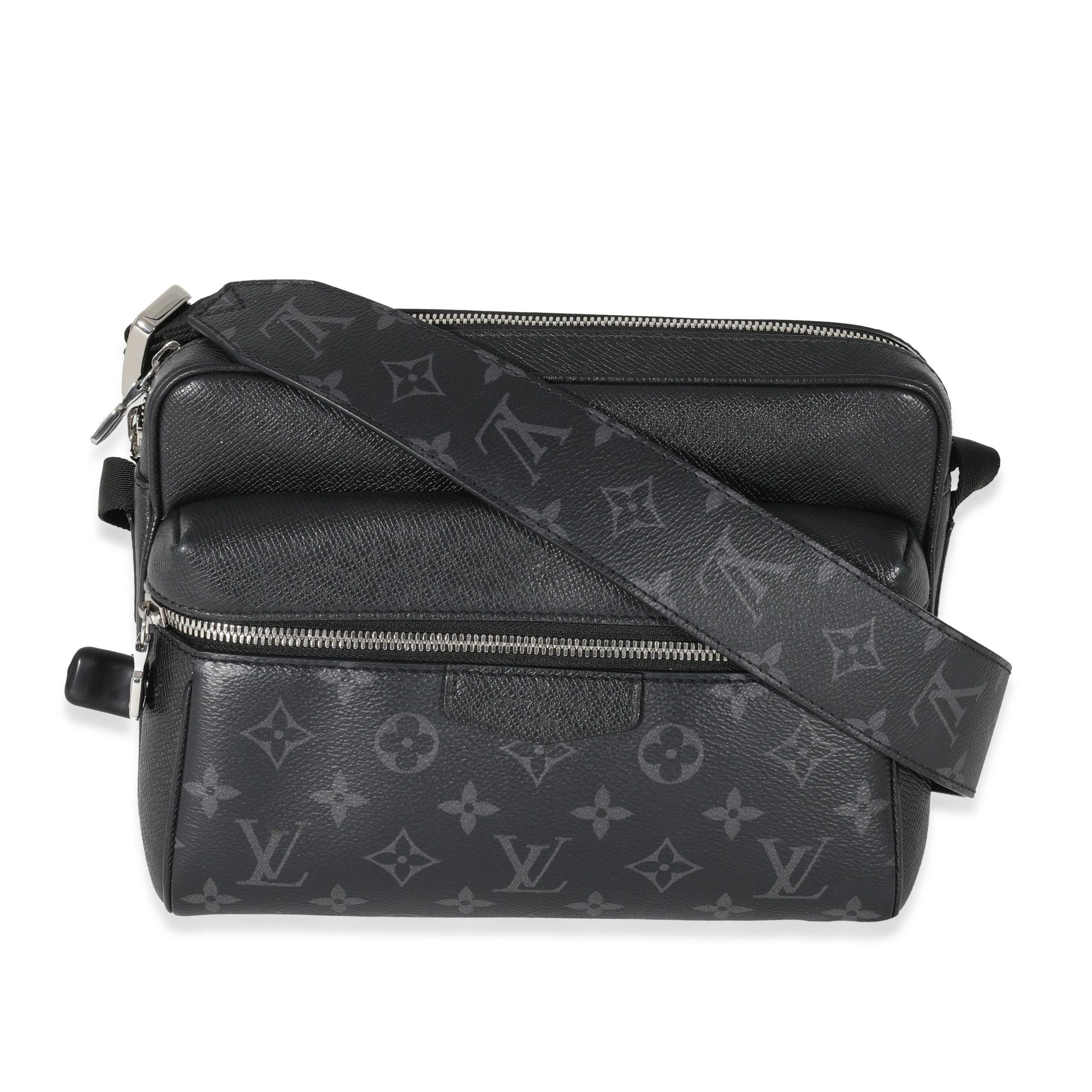 image of Louis Vuitton Black Taiga Monogram Eclipse Canvas Outdoor Messenger, Women's