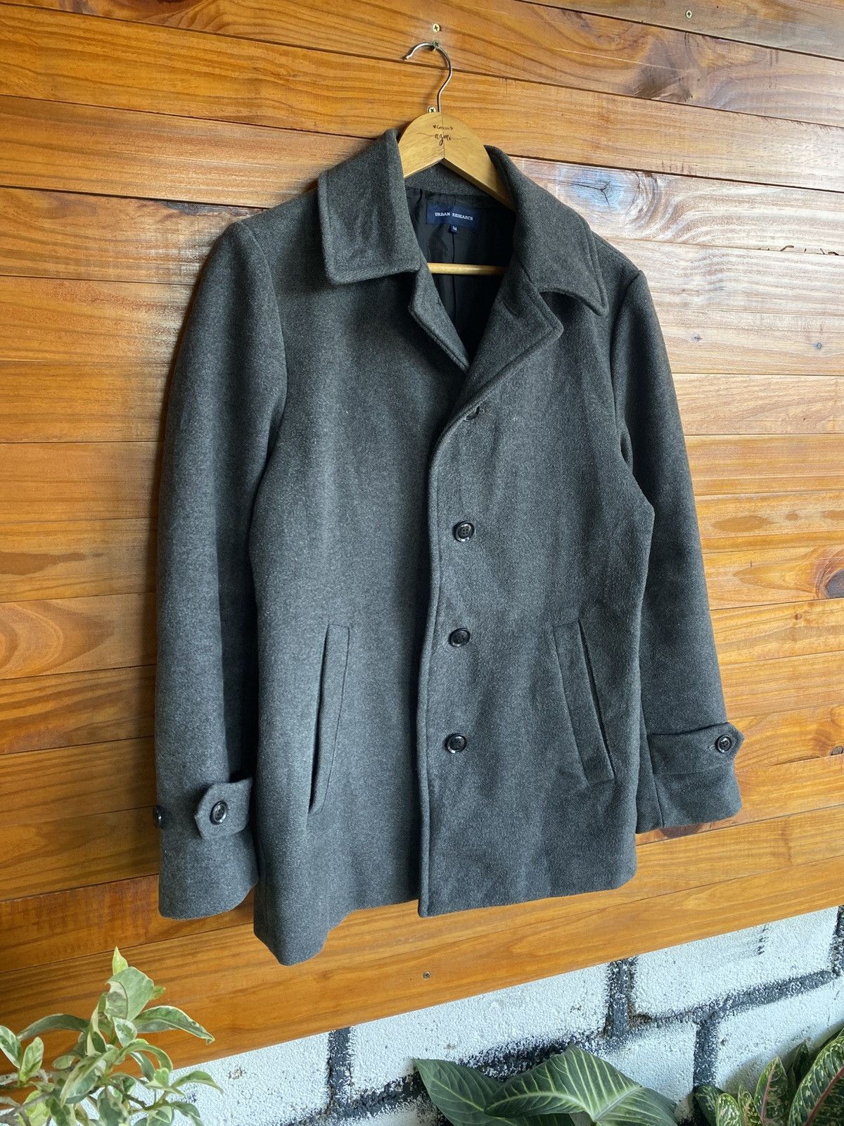 URBAN RESEARCH DOORS Urban Research Men’s Grey Wool Blend Short Coat | Minimal Size US M / EU 48-50 / 2 - 5 Thumbnail