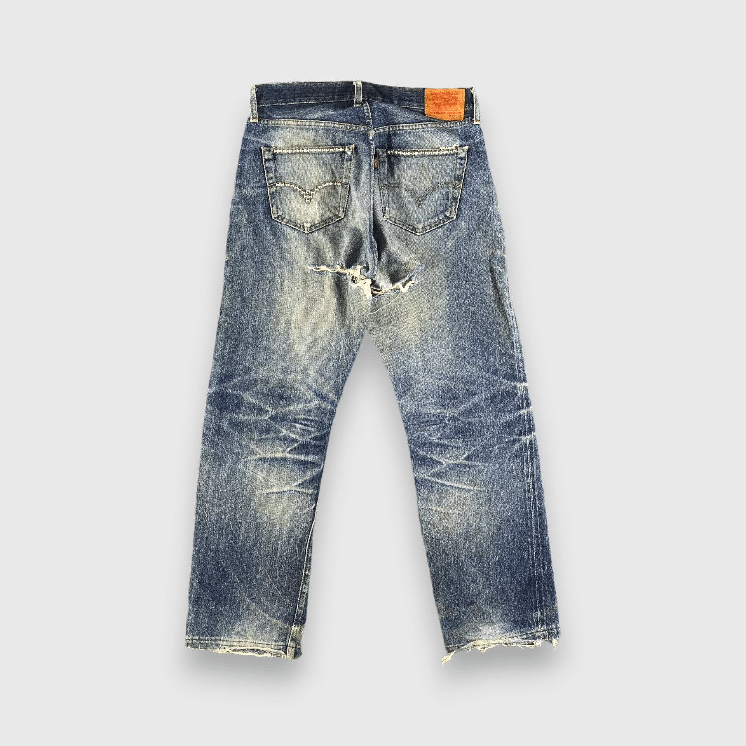 Levi's Vintage Distressed Levis 501 Jeans-J3694 Size US 32 / EU 48 - 2 Thumbnail