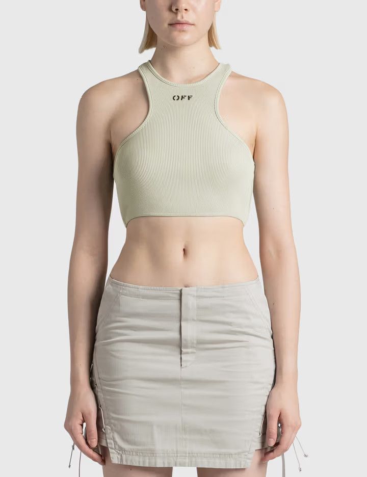 Off-White o1mle0425 Basic Lux Rib Rowing Top in Light Grey Size M / US 6-8 / IT 42-44 - 1 Thumbnail