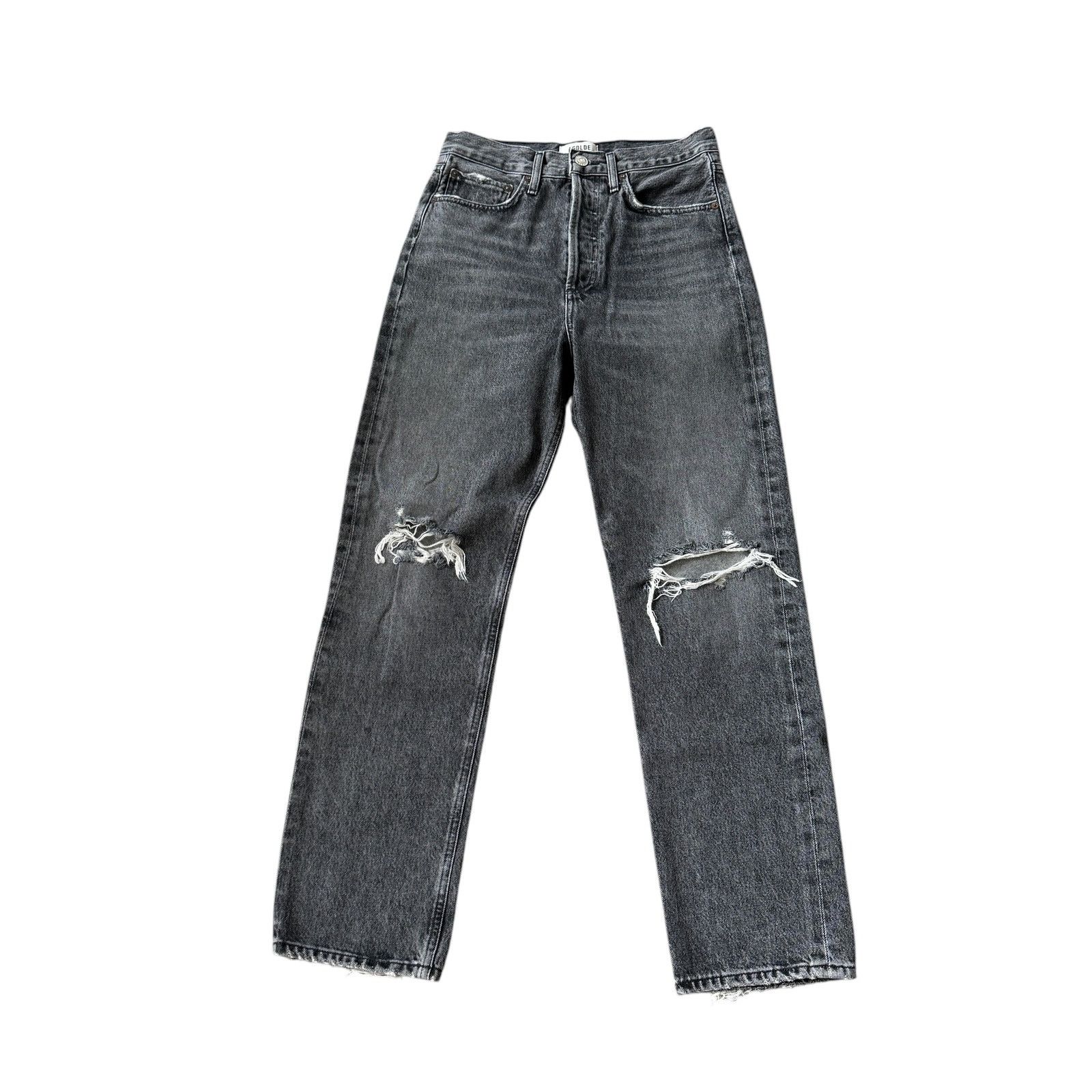 Agolde AGOLDE 90's Mid Rise Loose Jean Outline Wash Distressed Gray Size 24" / US 00 / IT 34 - 2 Thumbnail
