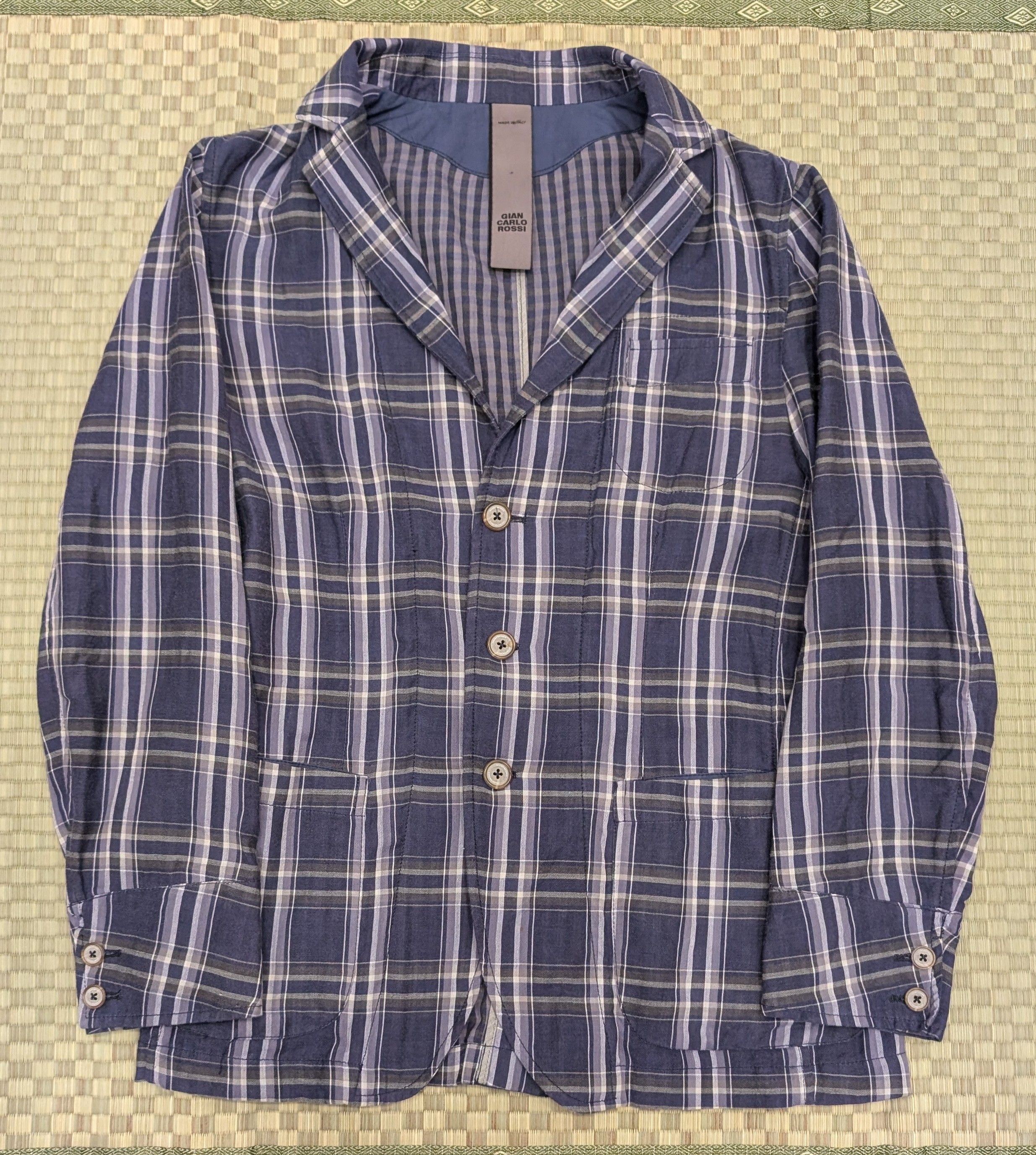 GIAN CARLO ROSSI Giancarlo Rossi Plaid Cotton Blazer Made in Italy Size 38R - 1 Thumbnail