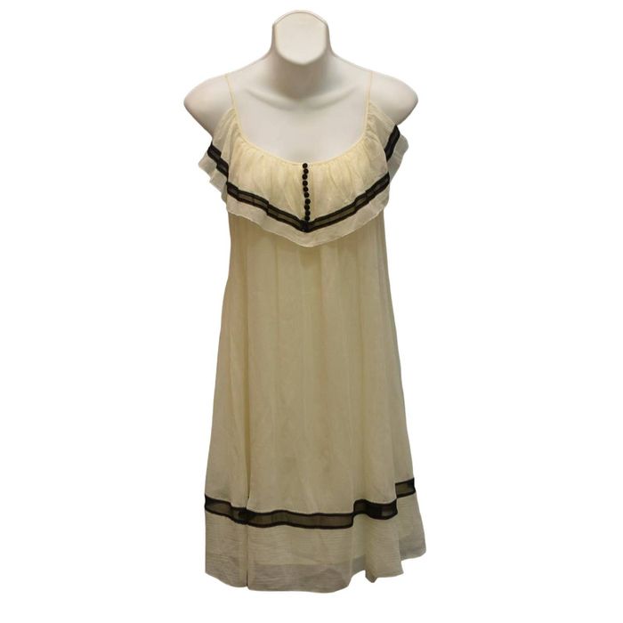 Bcbg Maxazria NWT BCBG MAXAZRIA Cream Woven Silk Strap Dress Size