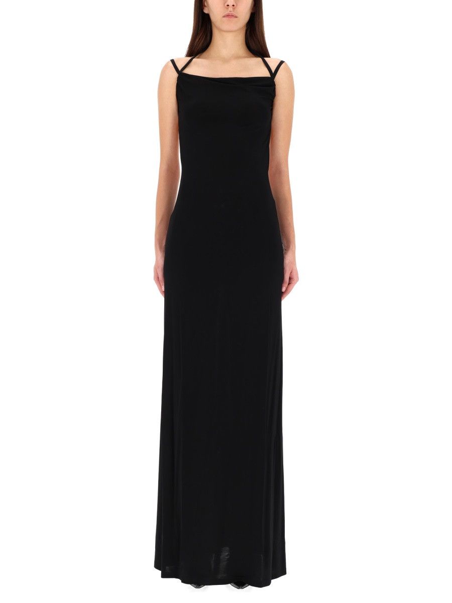 Marine Serre MARINE SERRE LONG JERSEY DRESS - BLACK Size M / US 6-8 / IT 42-44 - 1 Thumbnail