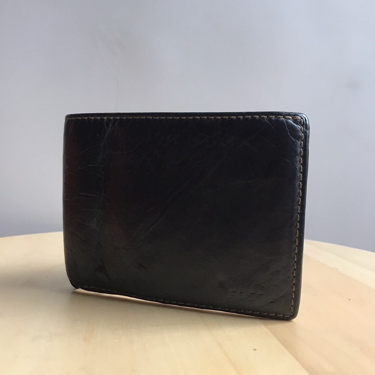 Fossil × Leather × Vintage Vintage Fossil Black Leather Wallet Bilfold Purse more slot Size ONE SIZE - 3 Thumbnail