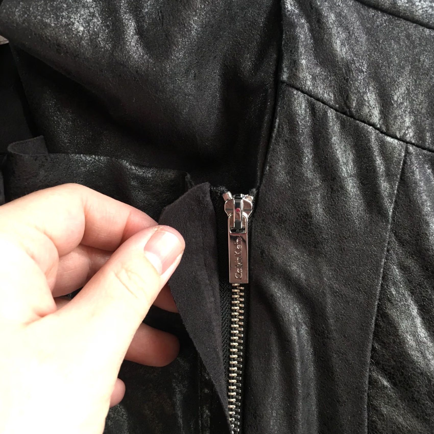 Calvin Klein Calvin Klein Biker Jacket Womens Small Black Faux Leather Long Sleeve Zip Up Size S / US 4 / IT 40 - 4 Thumbnail