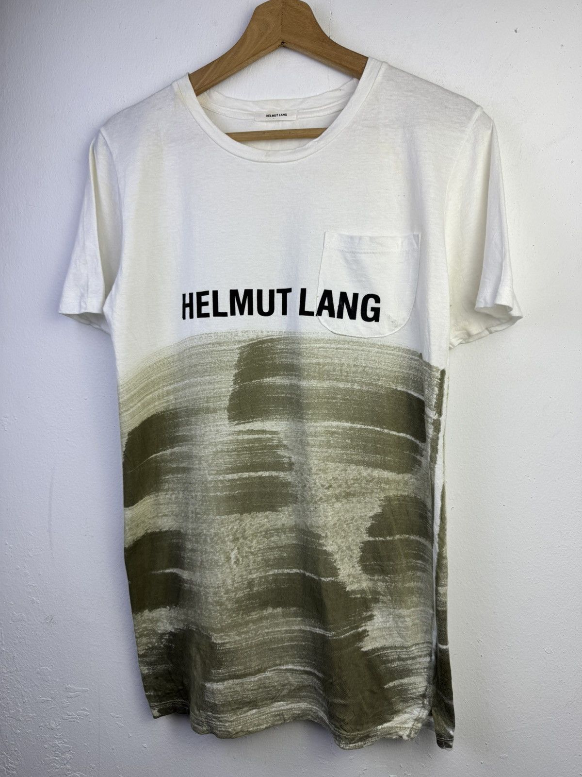 Helmut Lang Helmut Lang printed cotton Tshirt with a brushstroke design Size US S / EU 44-46 / 1 - 3 Thumbnail
