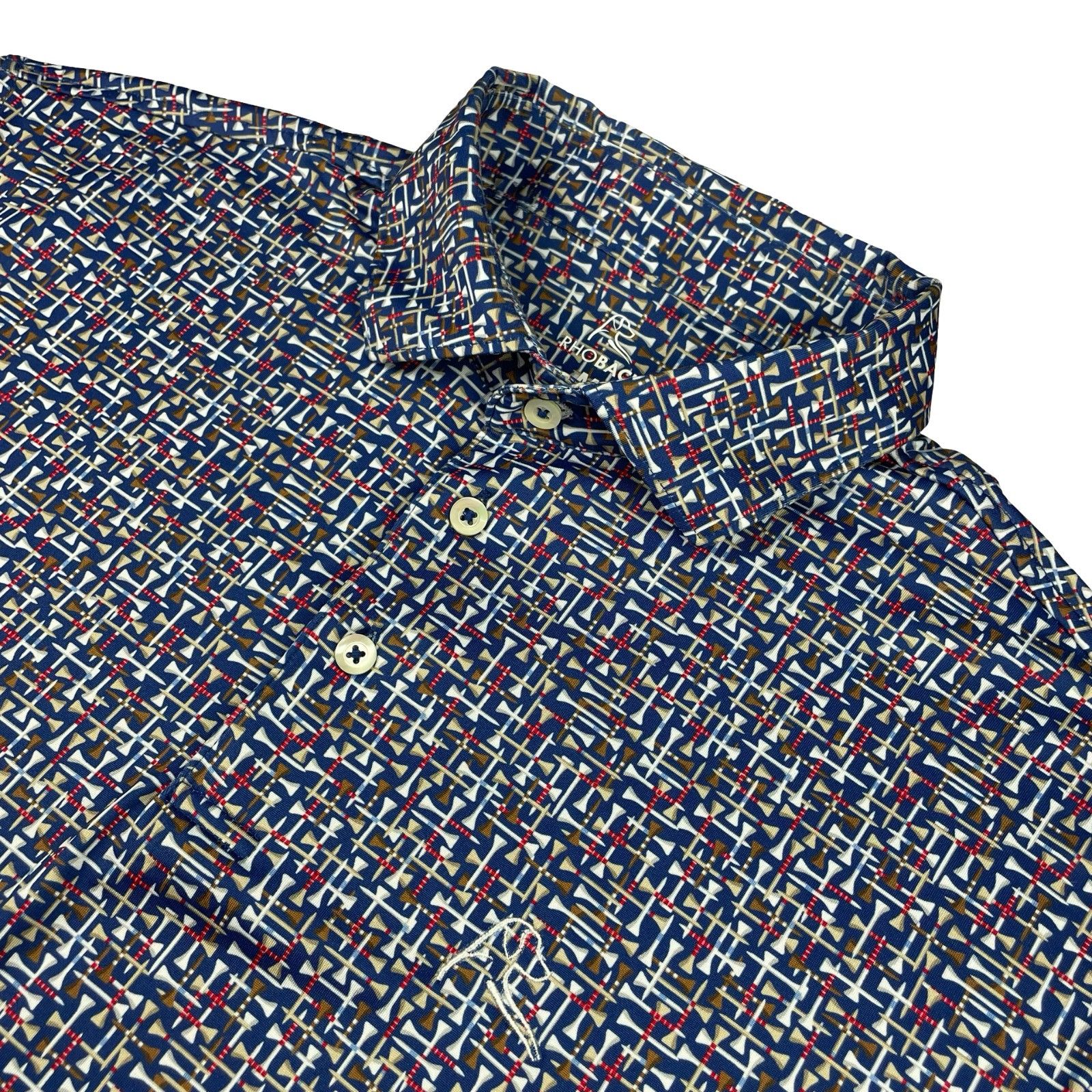 Other Rhoback Men's Performance S/S Golf Polo Shirt Blue/Golf Tees Size US S / EU 44-46 / 1 - 1 Thumbnail