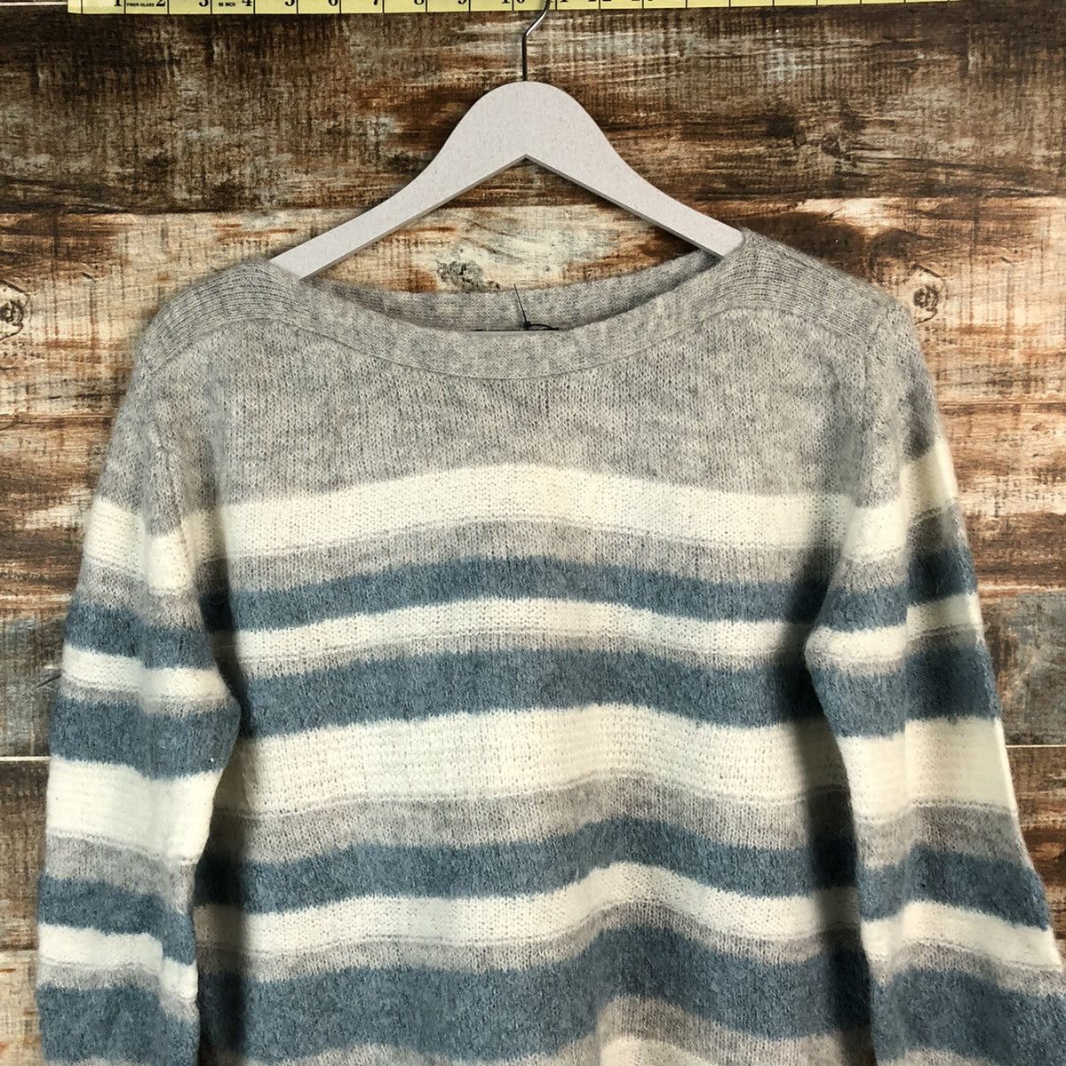 Vintage Closshi Stripe Grey vintage Knitwear #A2187 Size M / US 6-8 / IT 42-44 - 5 Thumbnail