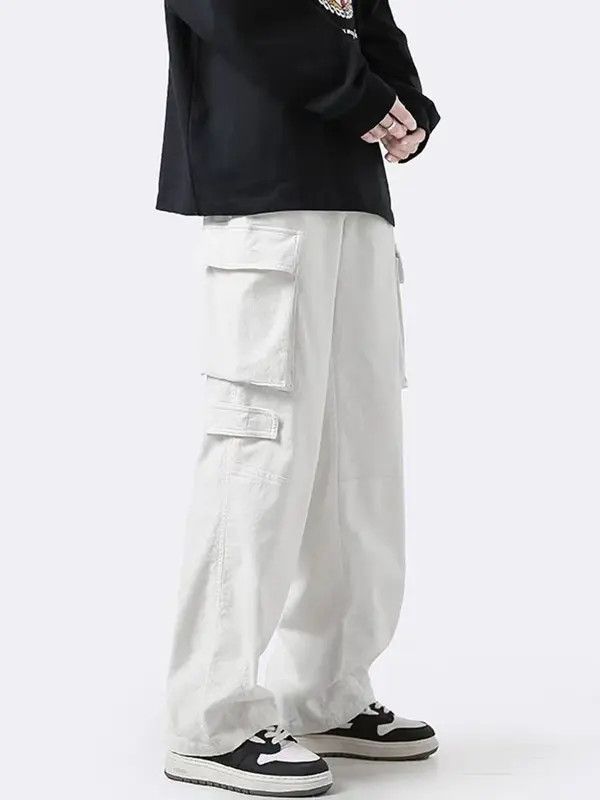 VIBE White High Street Vintage Loose Casual Pants Size US 30 / EU 46 - 1 Thumbnail
