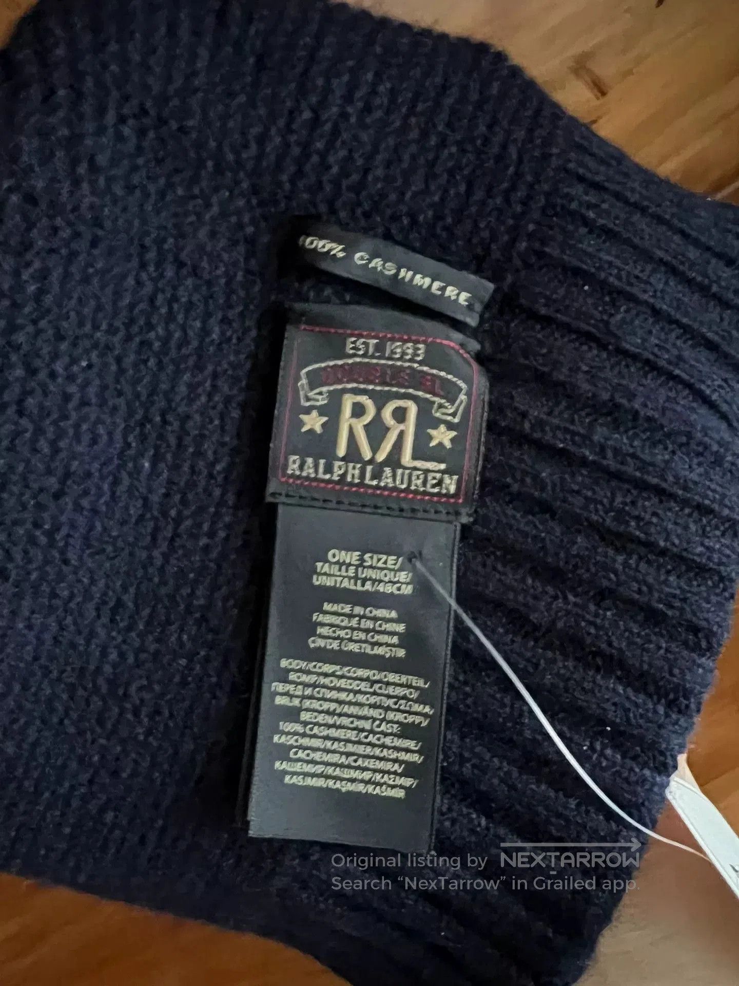 RRL Ralph Lauren RRL Double RL Dark Blue Goat Wool Beanie. Size ONE SIZE - 7 Thumbnail