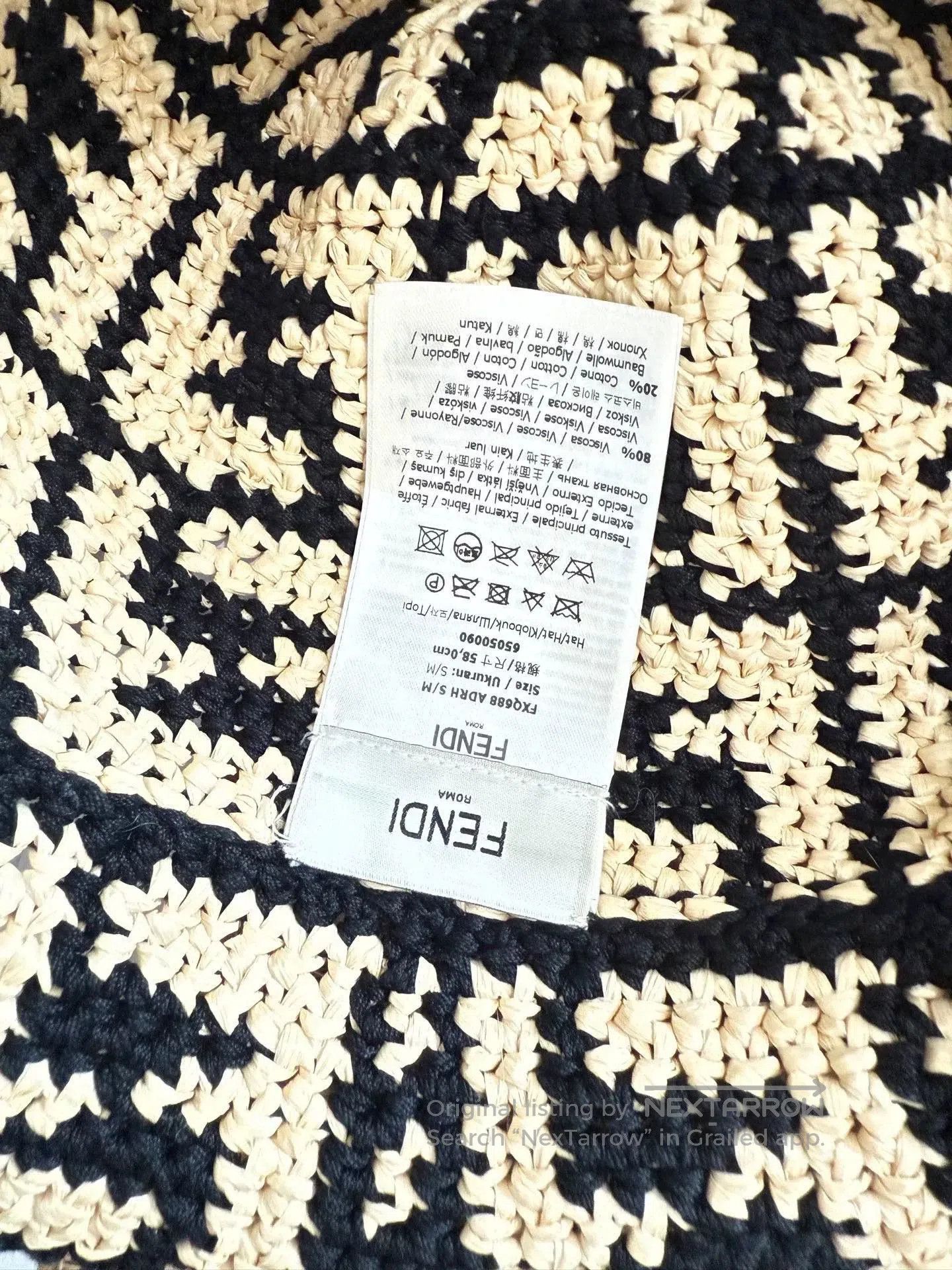 Fendi FENDi Raffia Openwork Fisherman Hat. Size ONE SIZE - 3 Thumbnail