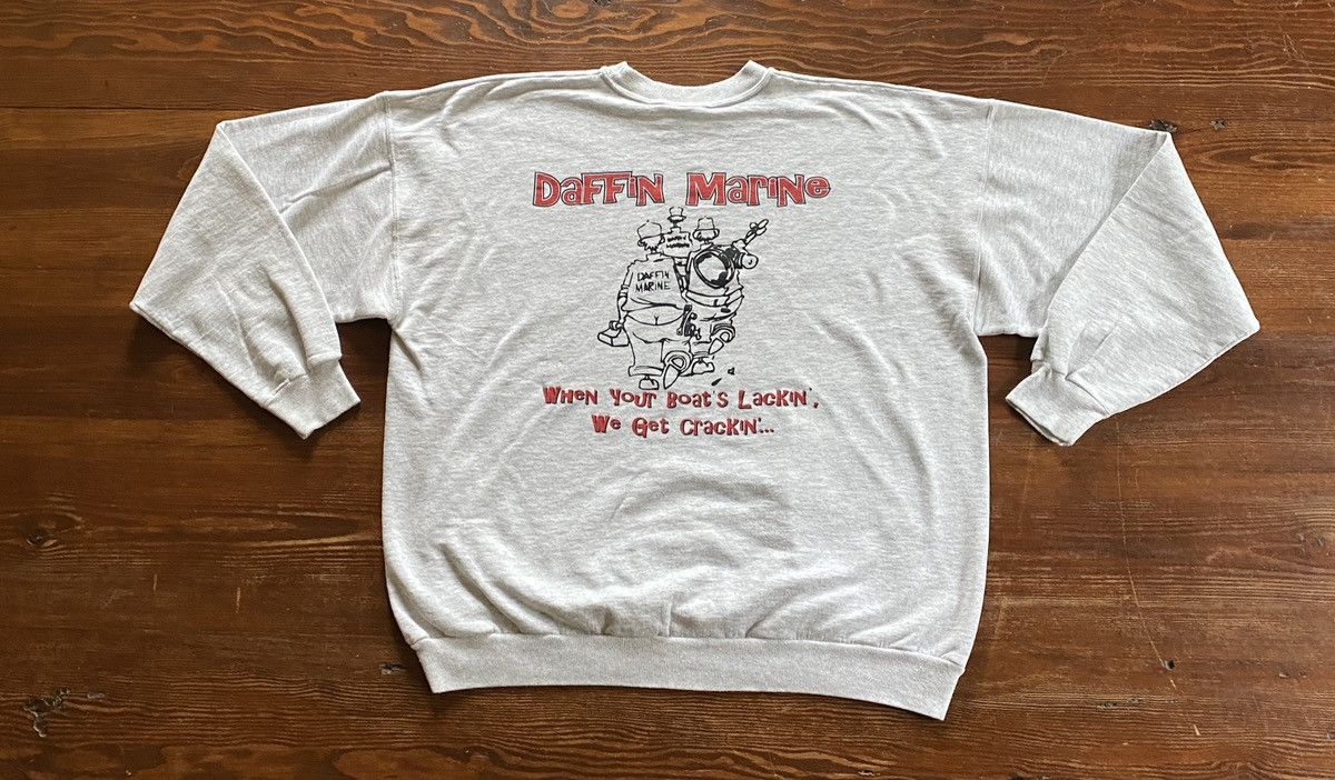 Hanes Vintage Daffin Marine Fishing Short Boxy Crewneck Sweatshirt Size US XL / EU 56 / 4 - 13 Thumbnail