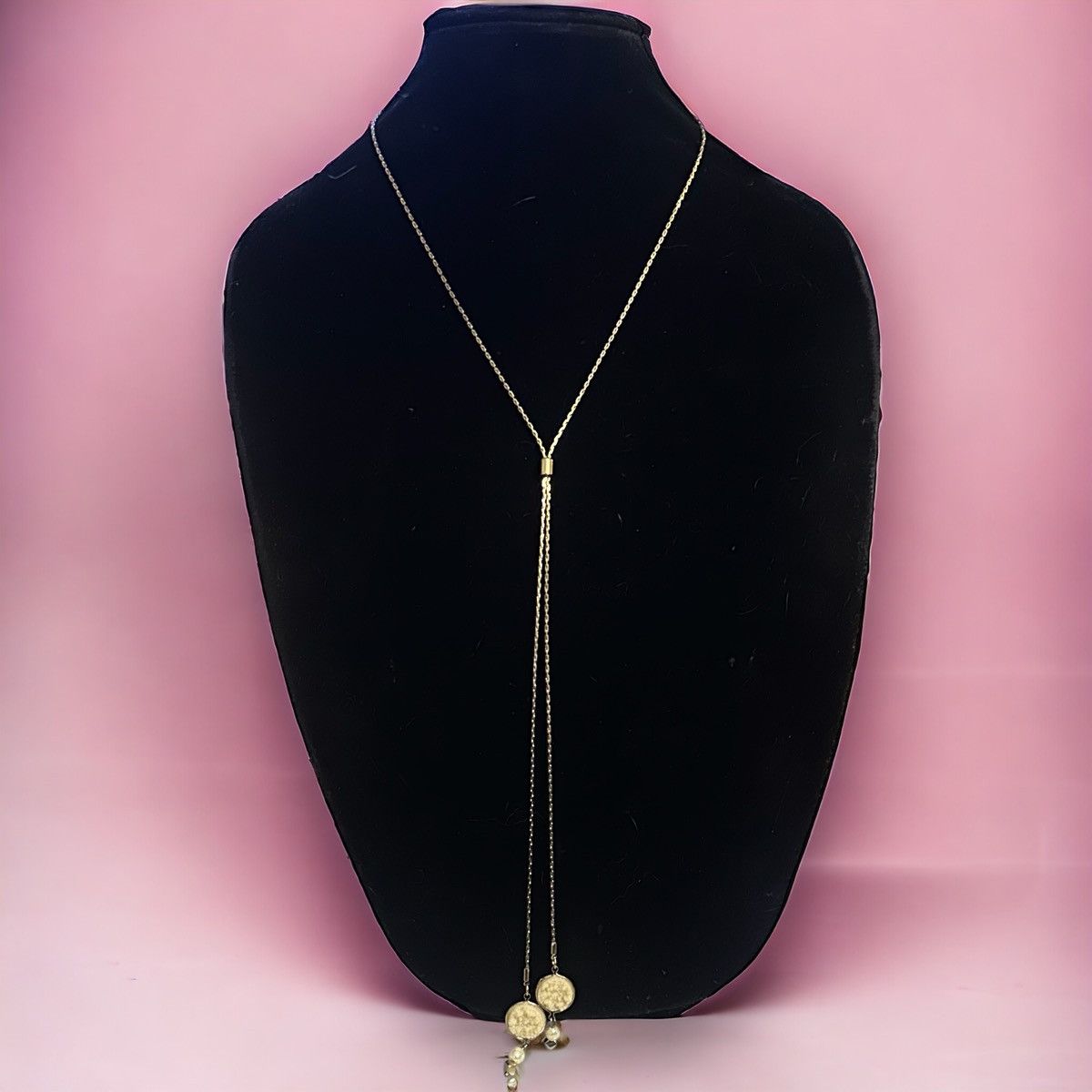 Vintage Vintage gold tone druzy lariat necklace Size ONE SIZE - 1 Thumbnail