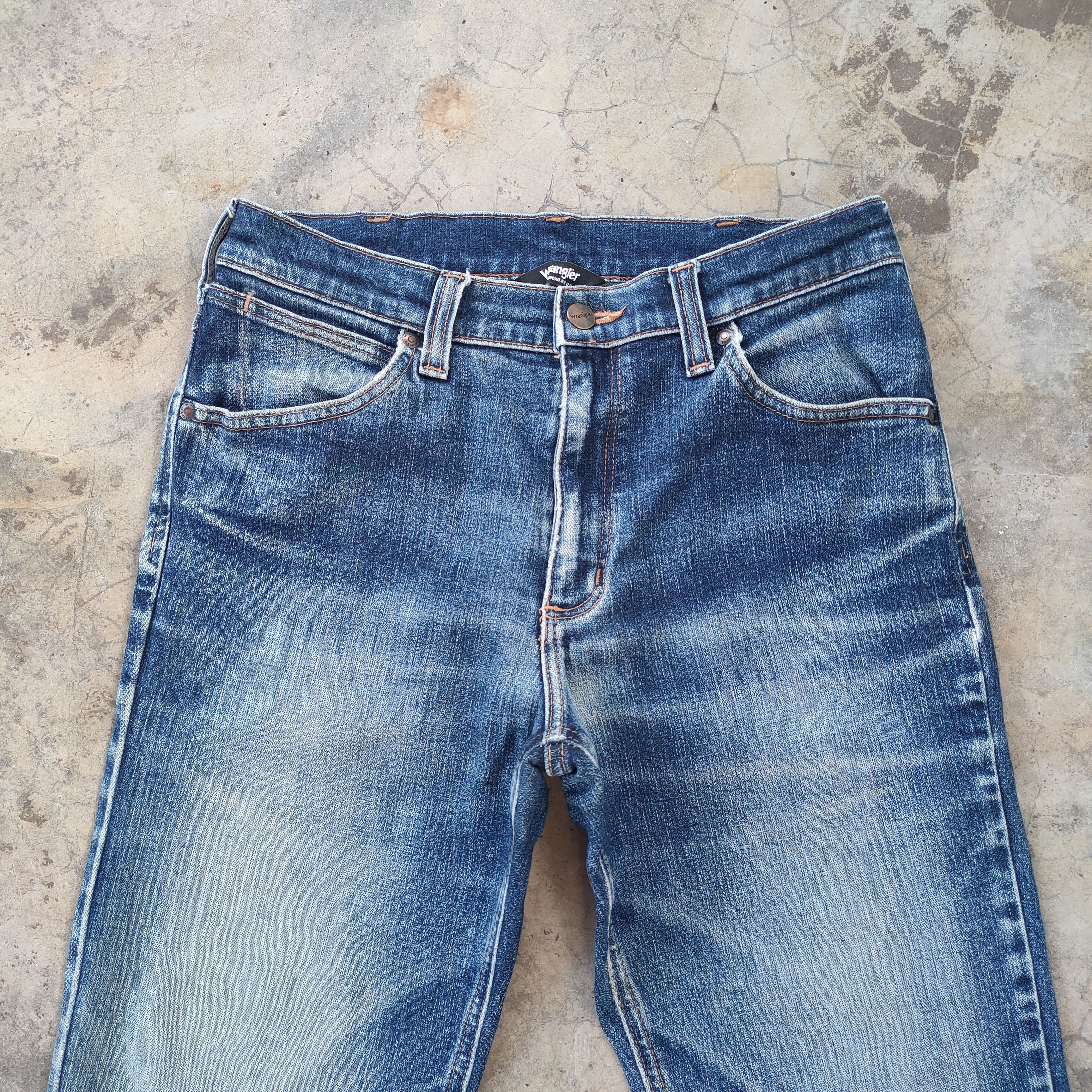 Jean W30 VINTAGE WRANGLER SLIM FIT RIPPED FADED JEANS PANTS Size US 30 / EU 46 - 3 Thumbnail