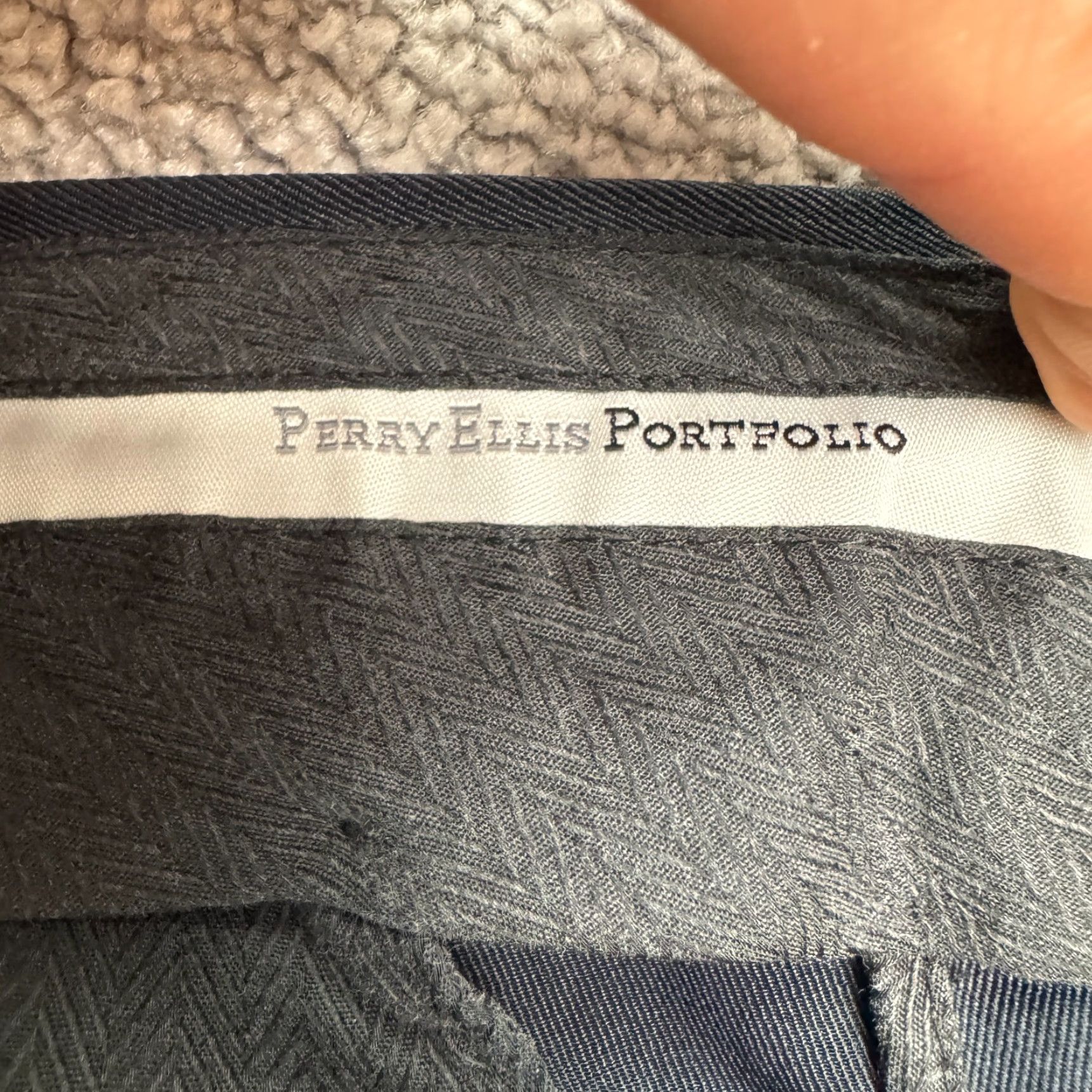 Perry Ellis Perry Ellis Portfolio Pants Men 38x30 Blue Straight Leg Pleated Front Dress Pants Size US 38 / EU 54 - 6 Thumbnail