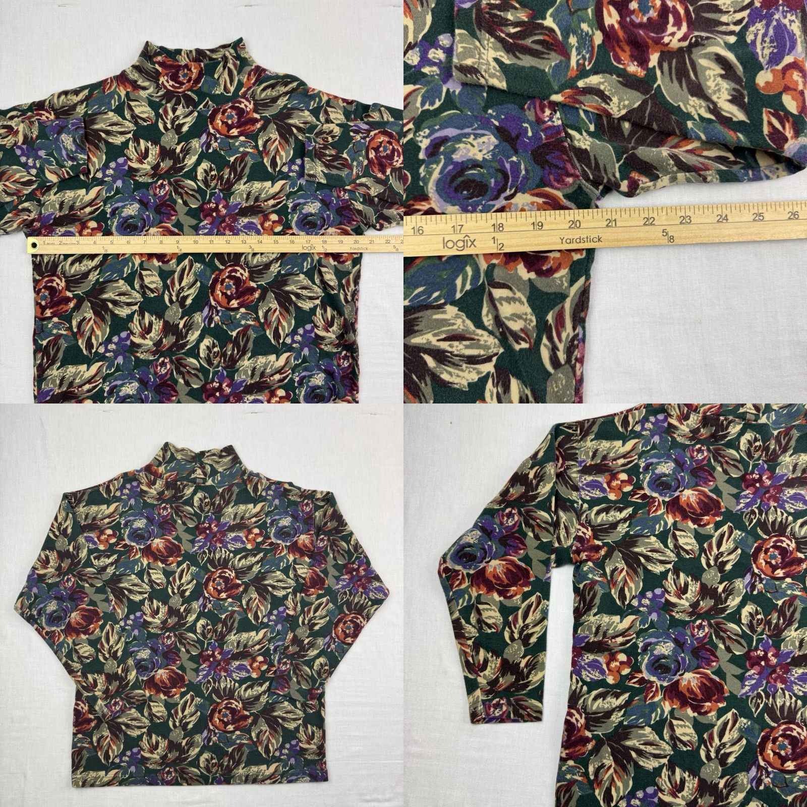 Eddie Bauer VINTAGE Eddie Bauer Mock Neck Shirt Womens Small Floral Flowers All Over Print Size S / US 4 / IT 40 - 8 Thumbnail