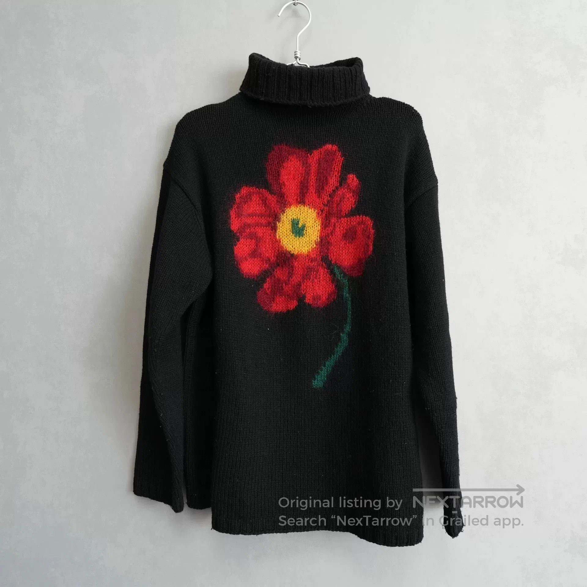 Yohji Yamamoto Yohji Yamamoto 95AW Floral Turtleneck Sweater. Size US M / EU 48-50 / 2 - 3 Thumbnail