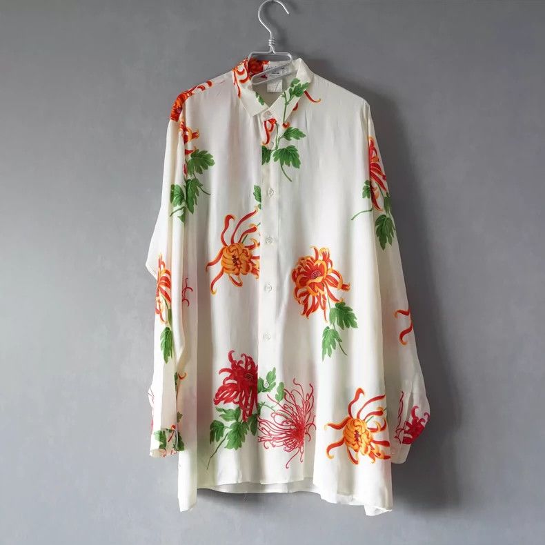 Yohji Yamamoto Yohji Yamamoto Floral Shirt for Youth Size US M / EU 48-50 / 2 - 1 Thumbnail