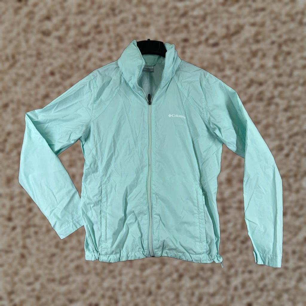 Altea Columbia Jacket Womens Extra Large Teal Full Zip Windbreaker Retro Nylon Mock Size XL / US 12-14 / IT 48-50 - 1 Thumbnail