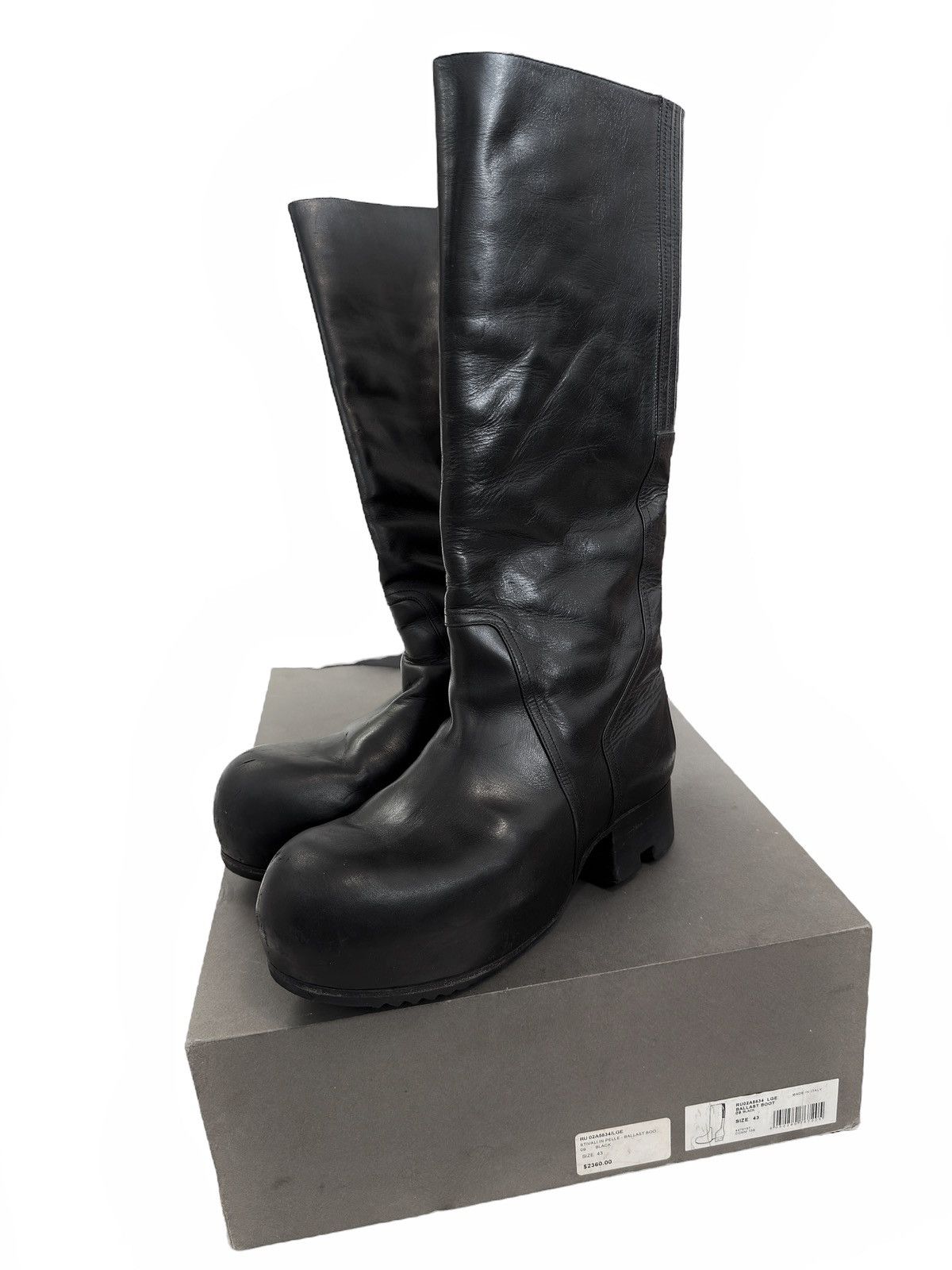 Rick Owens Sz43 High Leather Ballast Boot Size US 10 / EU 43 - 2 Thumbnail