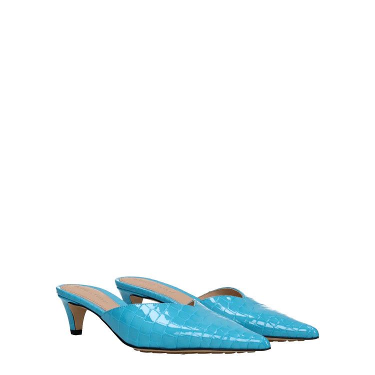 Bottega Veneta ob1o1e0724 Patent Leather Sandals in Blue Size US 10.5 / IT 40.5 - 2 Thumbnail