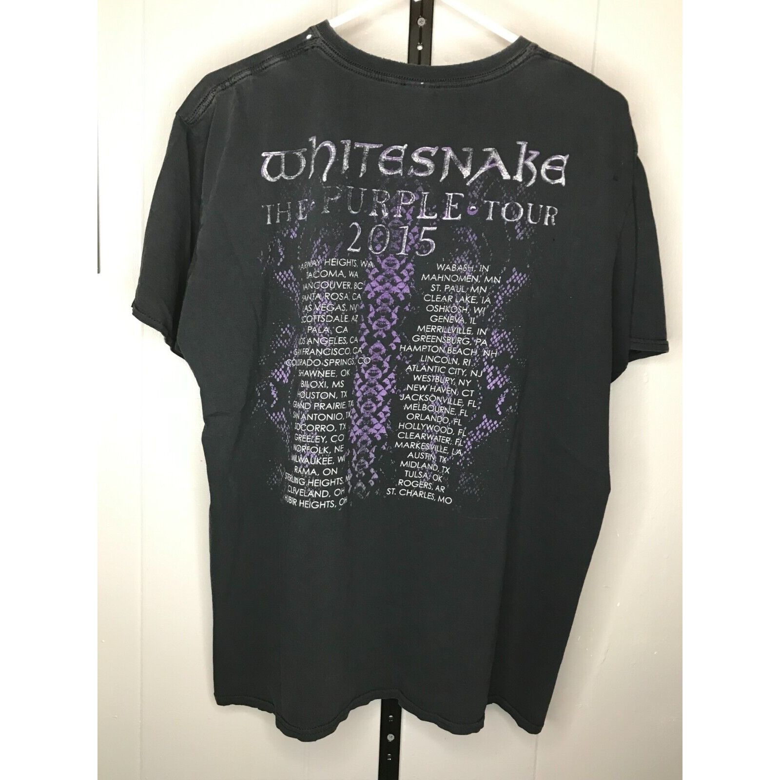 Other Whitesnake 2015 The Purple Tour Coverdale Concert Black T Sh Size US XL / EU 56 / 4 - 2 Thumbnail
