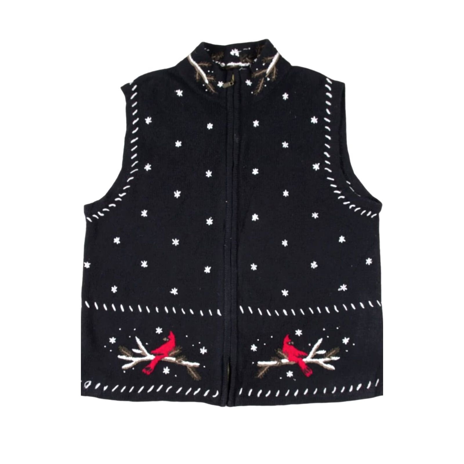 Vintage VINTAGE Black Christmas Vest Shirt или Size L / US 10 / IT 46 - 2 Thumbnail