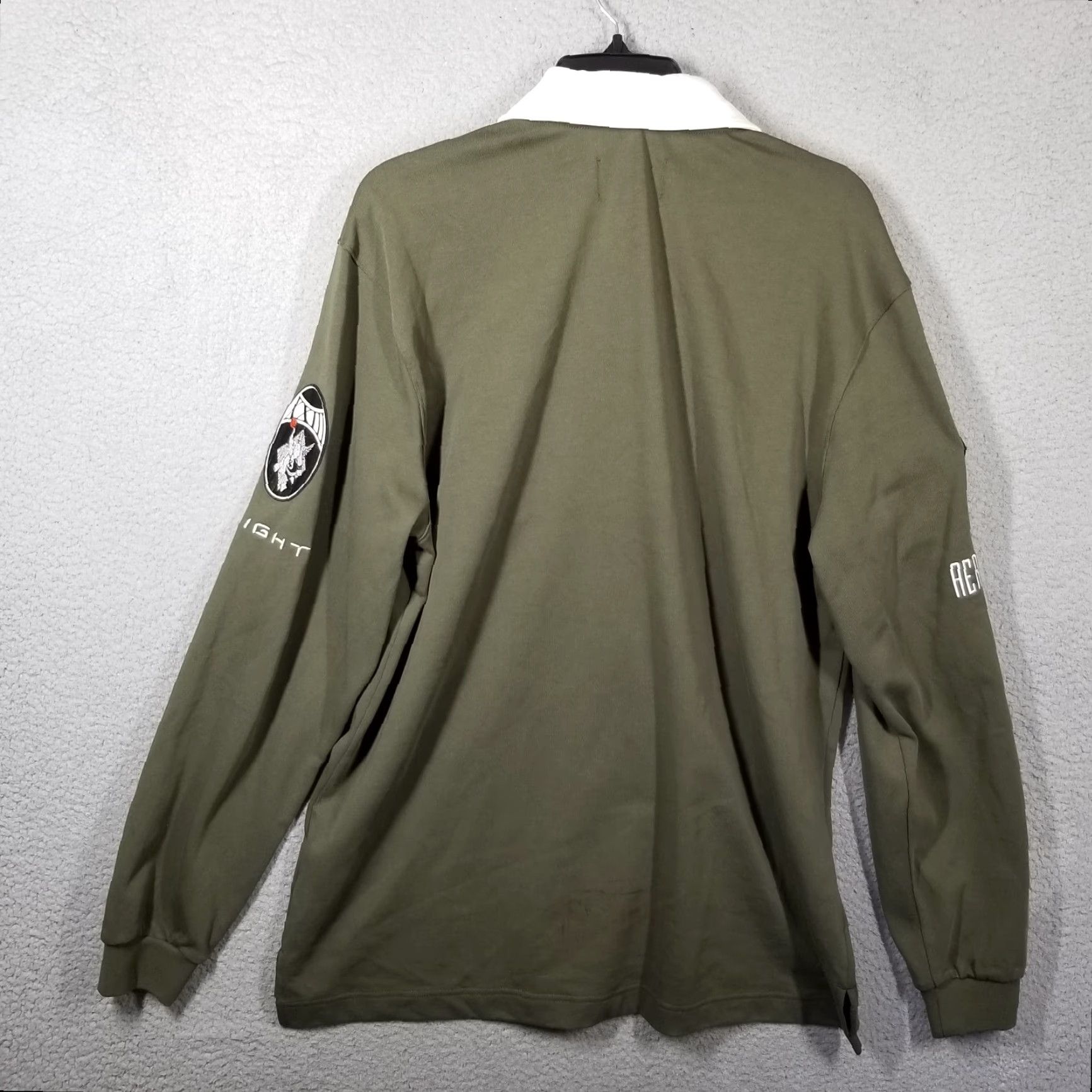 Nike VINTAGE Nike Men's Rugby Polo Shirt Long Sleeve Green 90s Activewear Medium Size US M / EU 48-50 / 2 - 2 Thumbnail