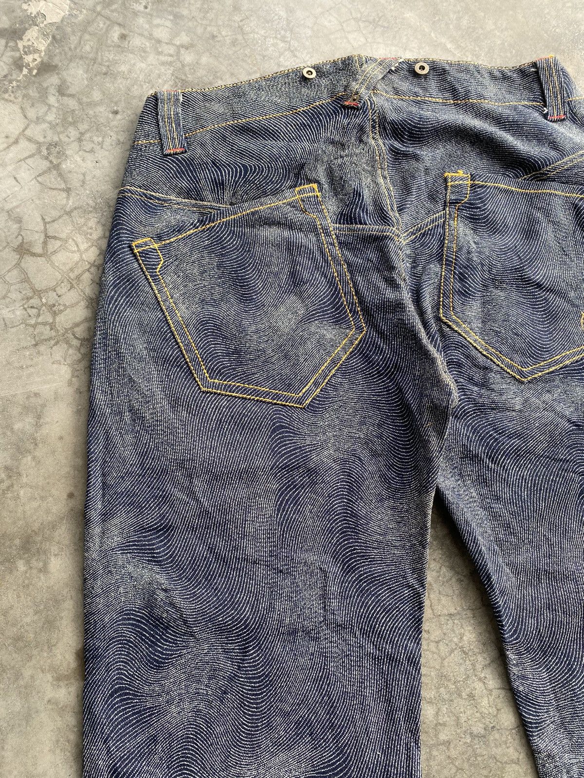 Hysteric Glamour × JNCO × Japanese Brand Baggy Jeans Vintage Scovill Rivet Spiral Waves Size US 34 / EU 50 - 2 Thumbnail