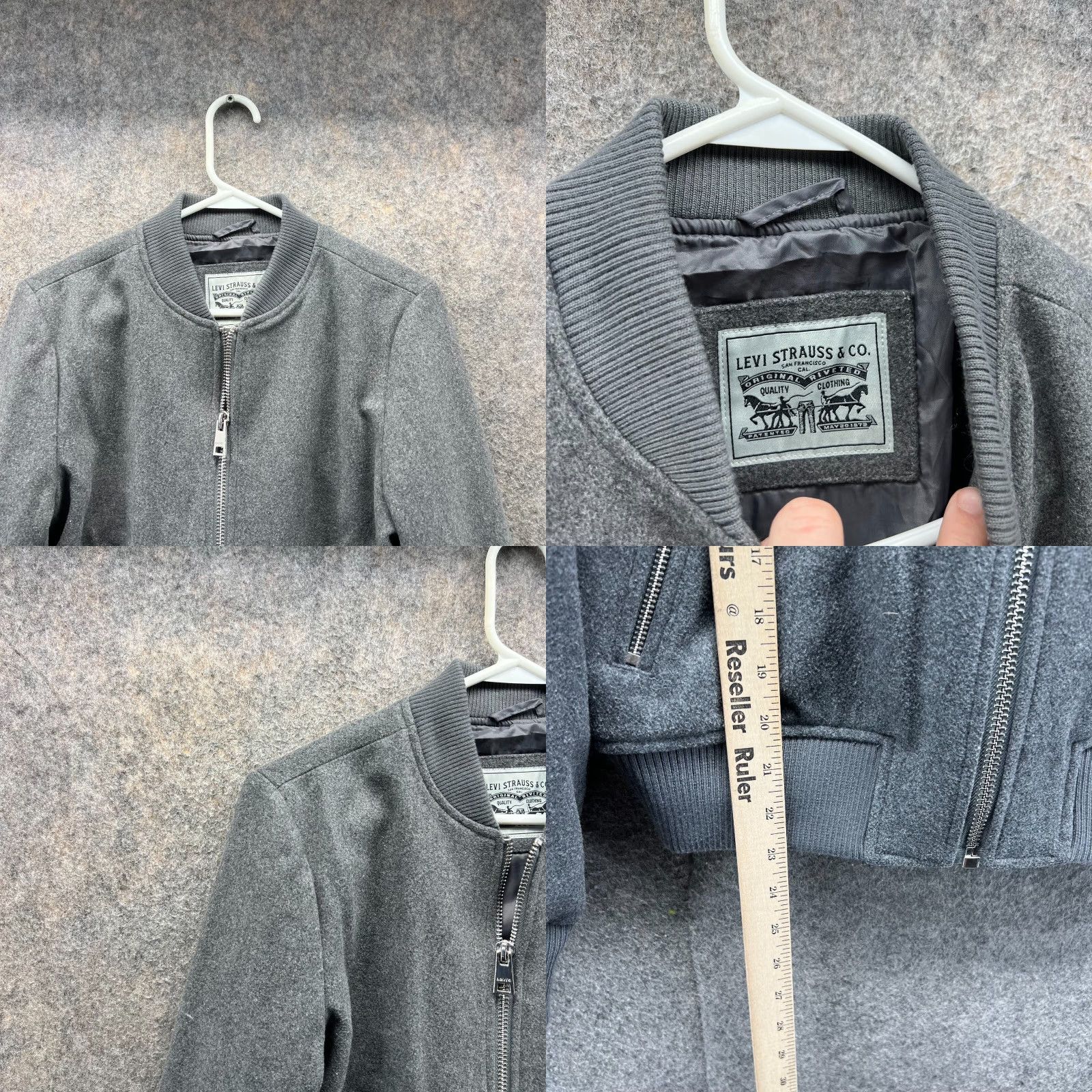 Levi's Levi's Jacket Womens Medium Bomber Gray Full Zip Fleece Wool Rayon Size M / US 6-8 / IT 42-44 - 8 Thumbnail