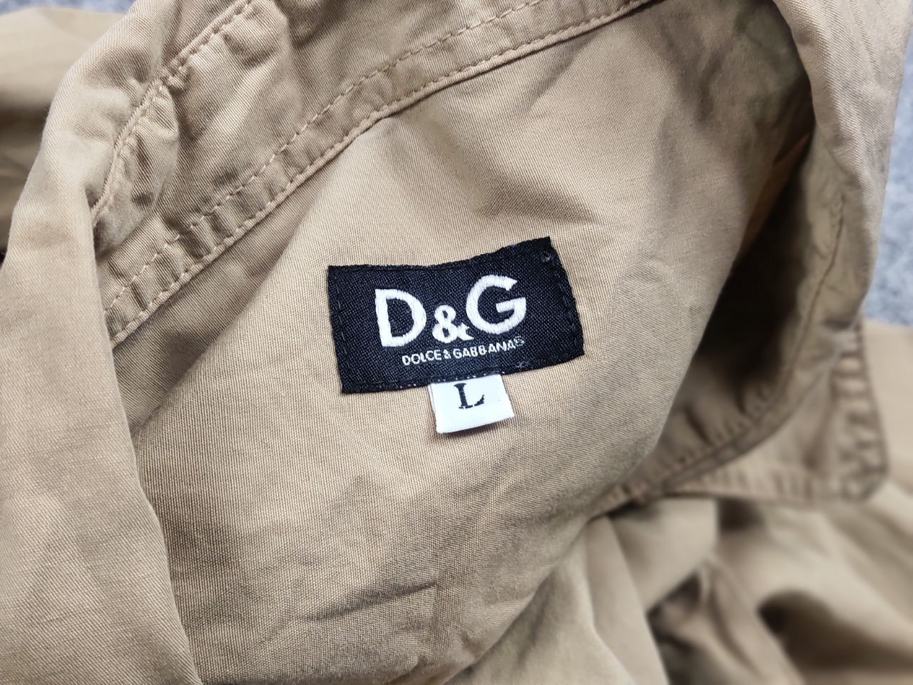 Dolce & Gabbana Vintage Dolce & Gabbana Logo Beige Cotton Button Shirt Size US L / EU 52-54 / 3 - 17 Thumbnail