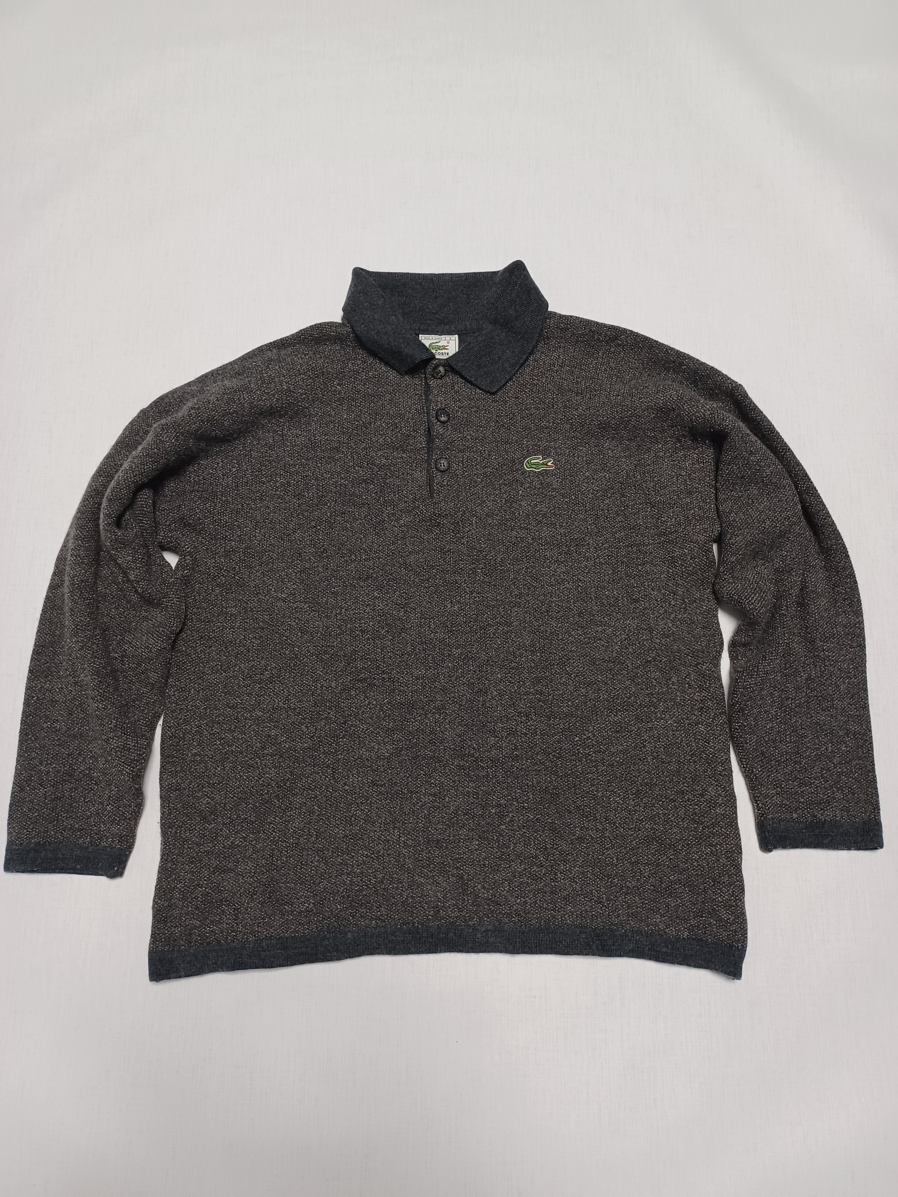 Lacoste vintage Made in France quater rugby wool sweater 80s