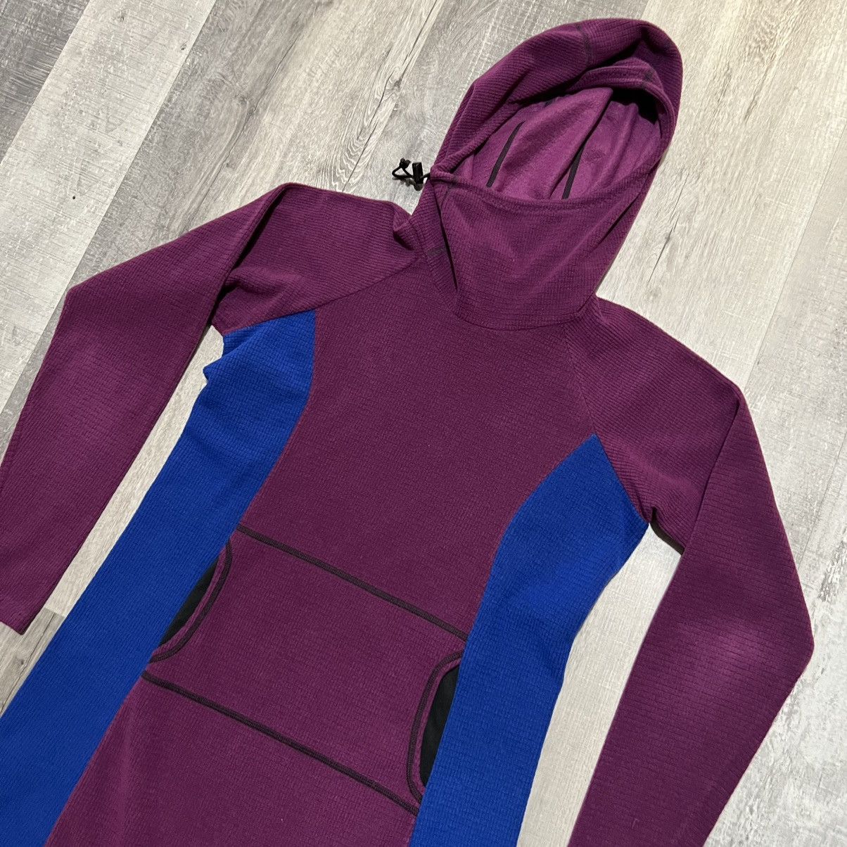 Melanzana Melanzana Micro Grid V2 Blue/Purple Hooded Outdoor Dress Size L / US 10 / IT 46 - 3 Thumbnail